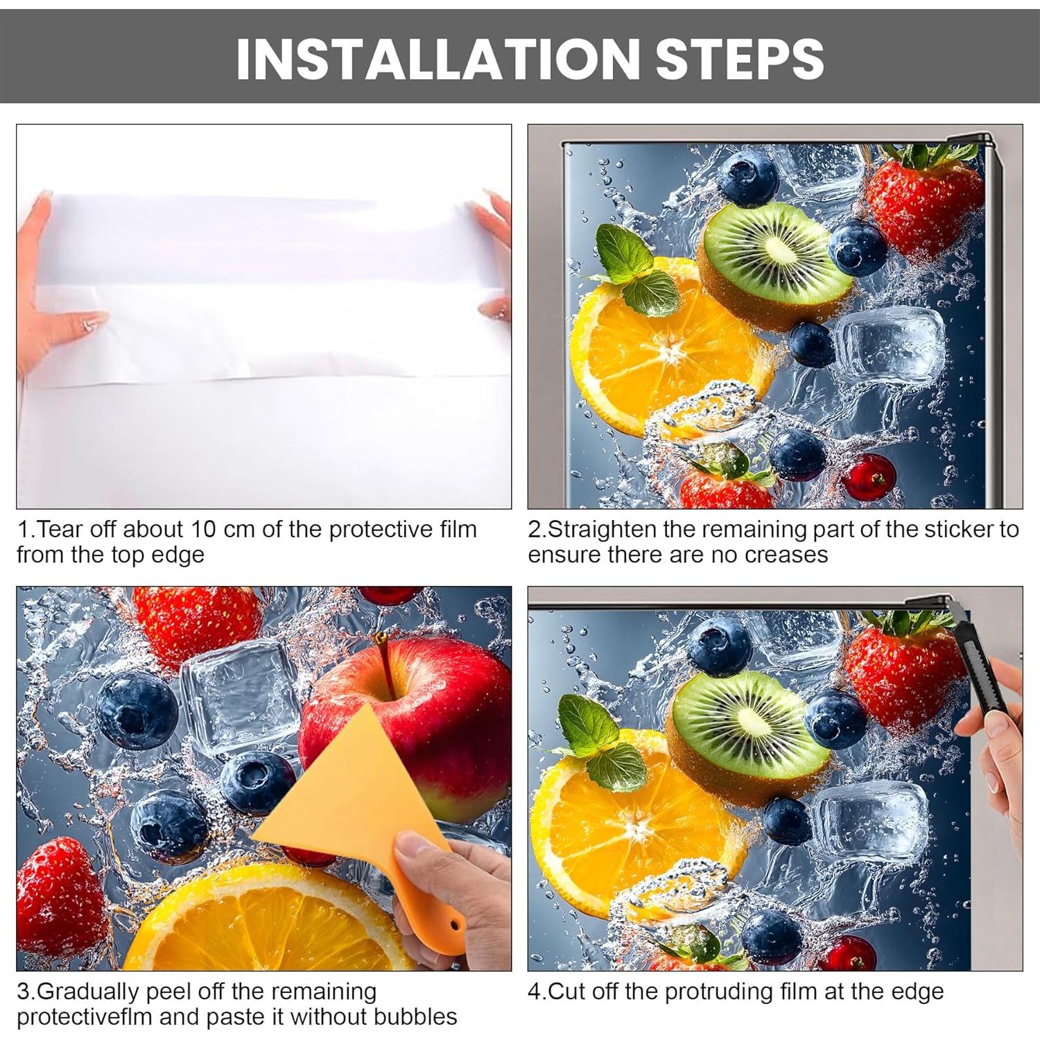 Juego de Calcomanías de Vinilo AOHMPT para Refrigerador 81.8x199.4 cm