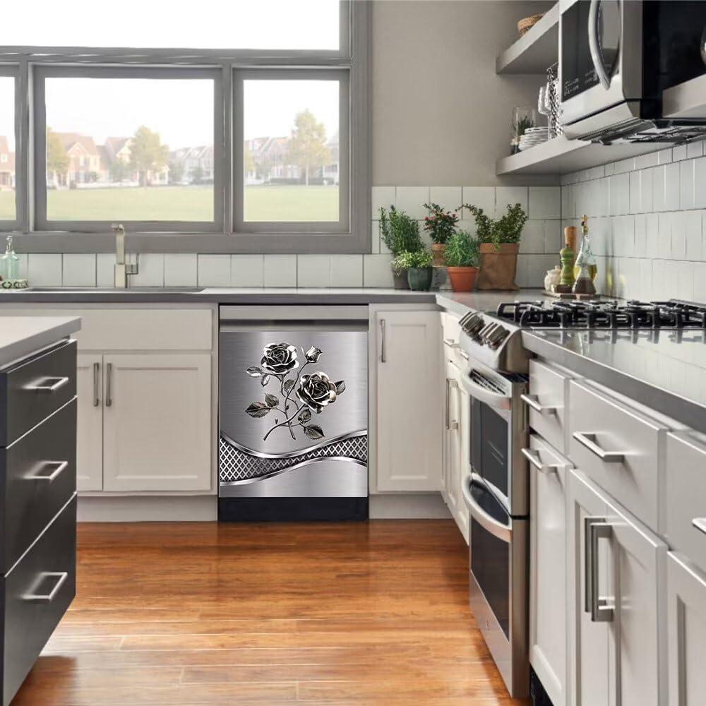 Cubierta Magnética para Lavavajillas Sticker240622 Floral 58.5x66 cm