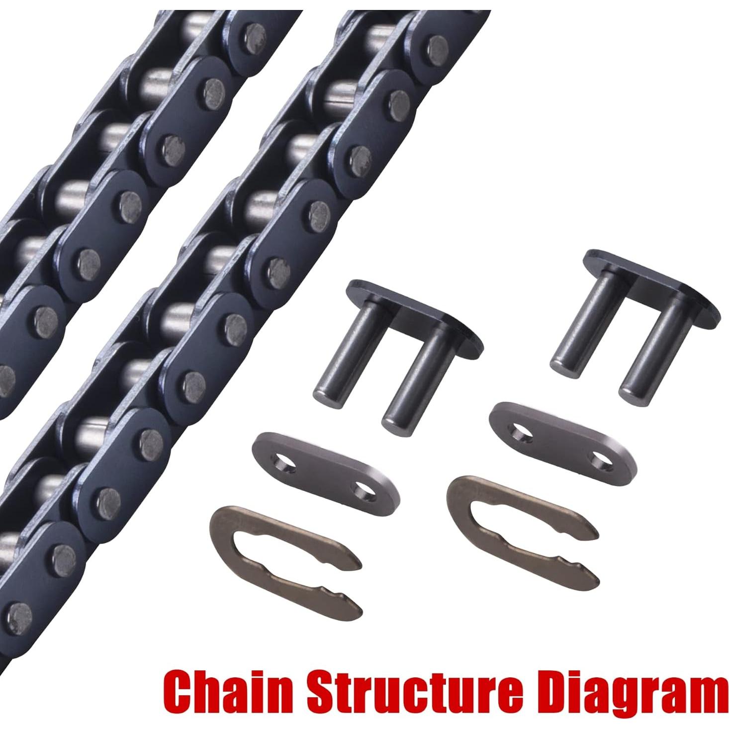 Cadena de transmisión T8F 116 eslabones + rompedor para motos