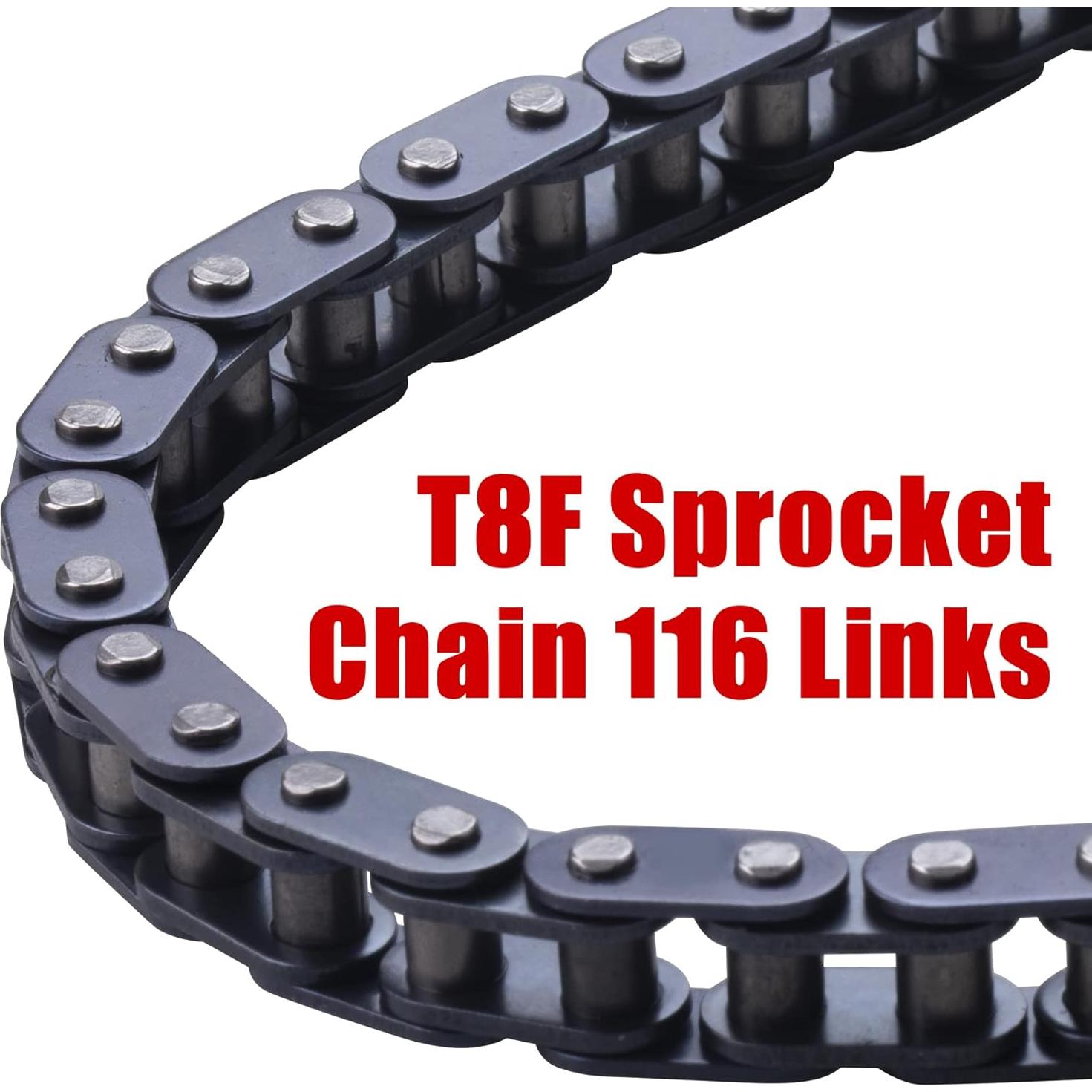 Cadena de transmisión T8F 116 eslabones + rompedor para motos