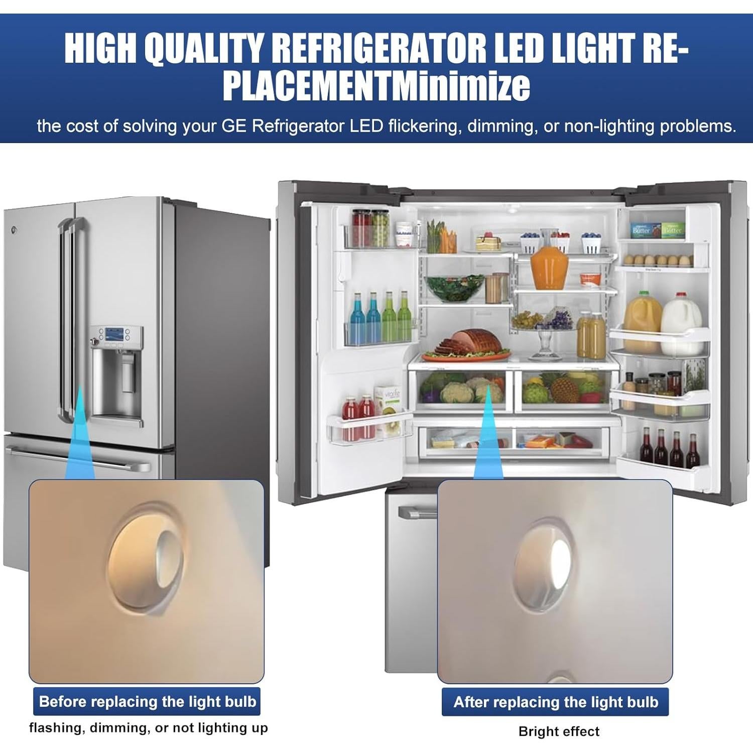 Bombilla LED de Reemplazo para Refrigerador GE WR55X11132 - 7 Piezas