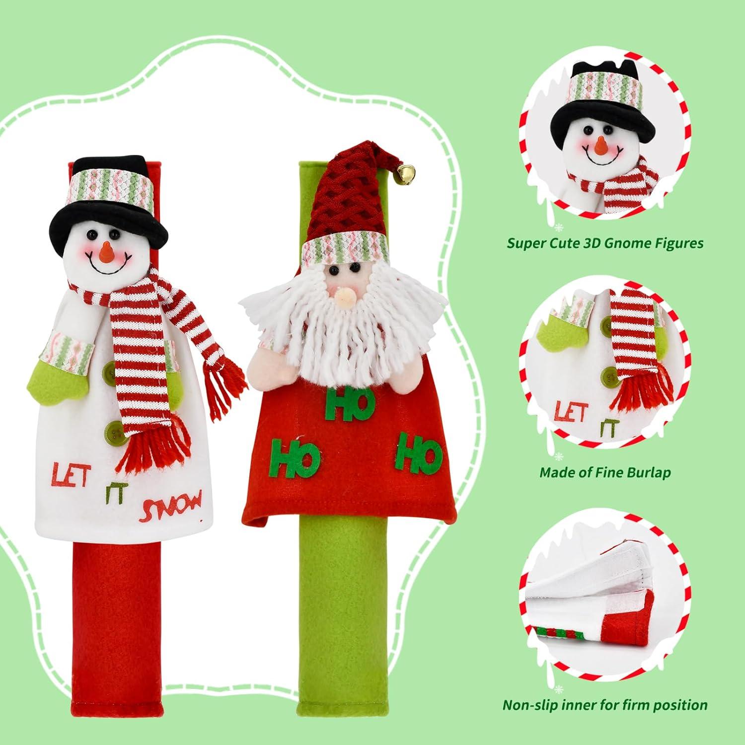 Juego de 4 fundas navideñas para manijas de refrigerador YuQi