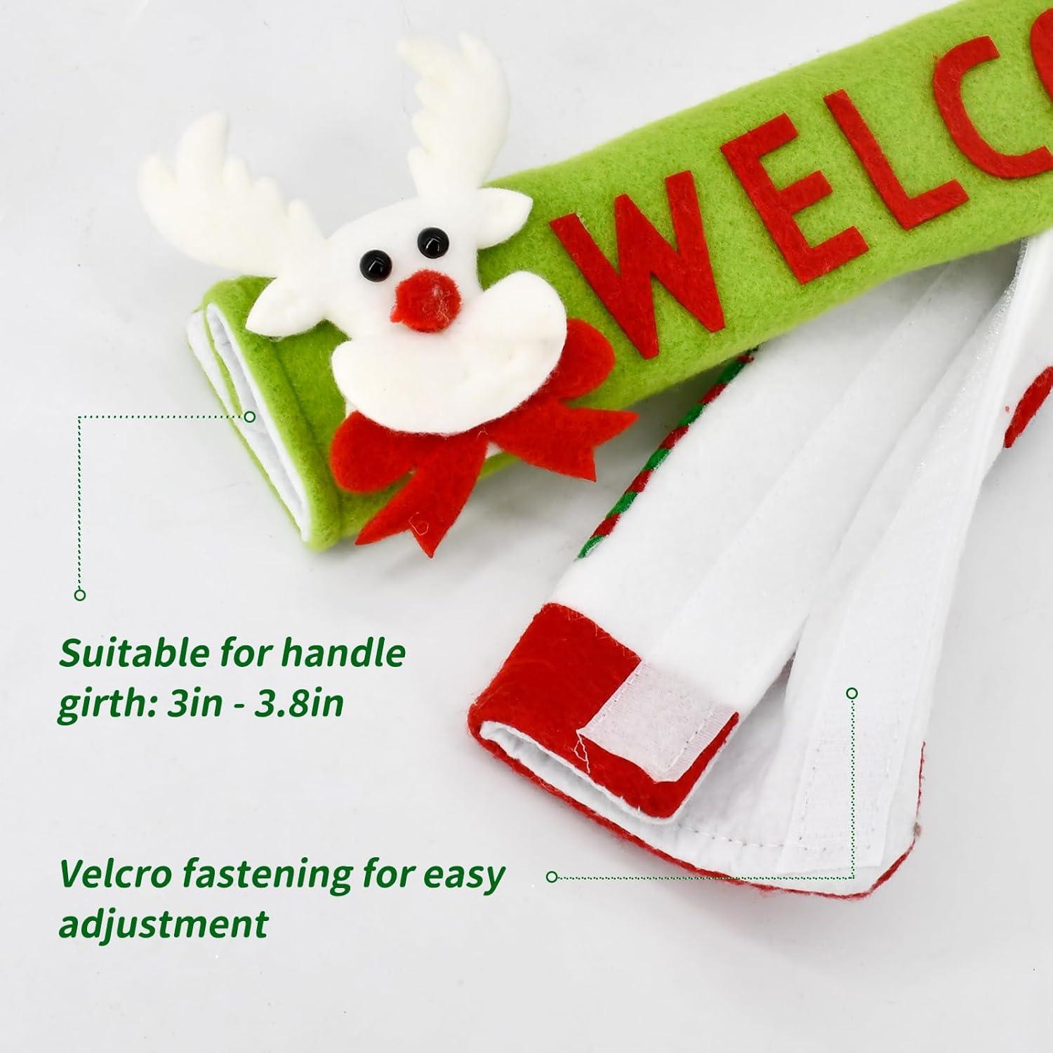 Juego de 4 fundas navideñas para manijas de refrigerador YuQi