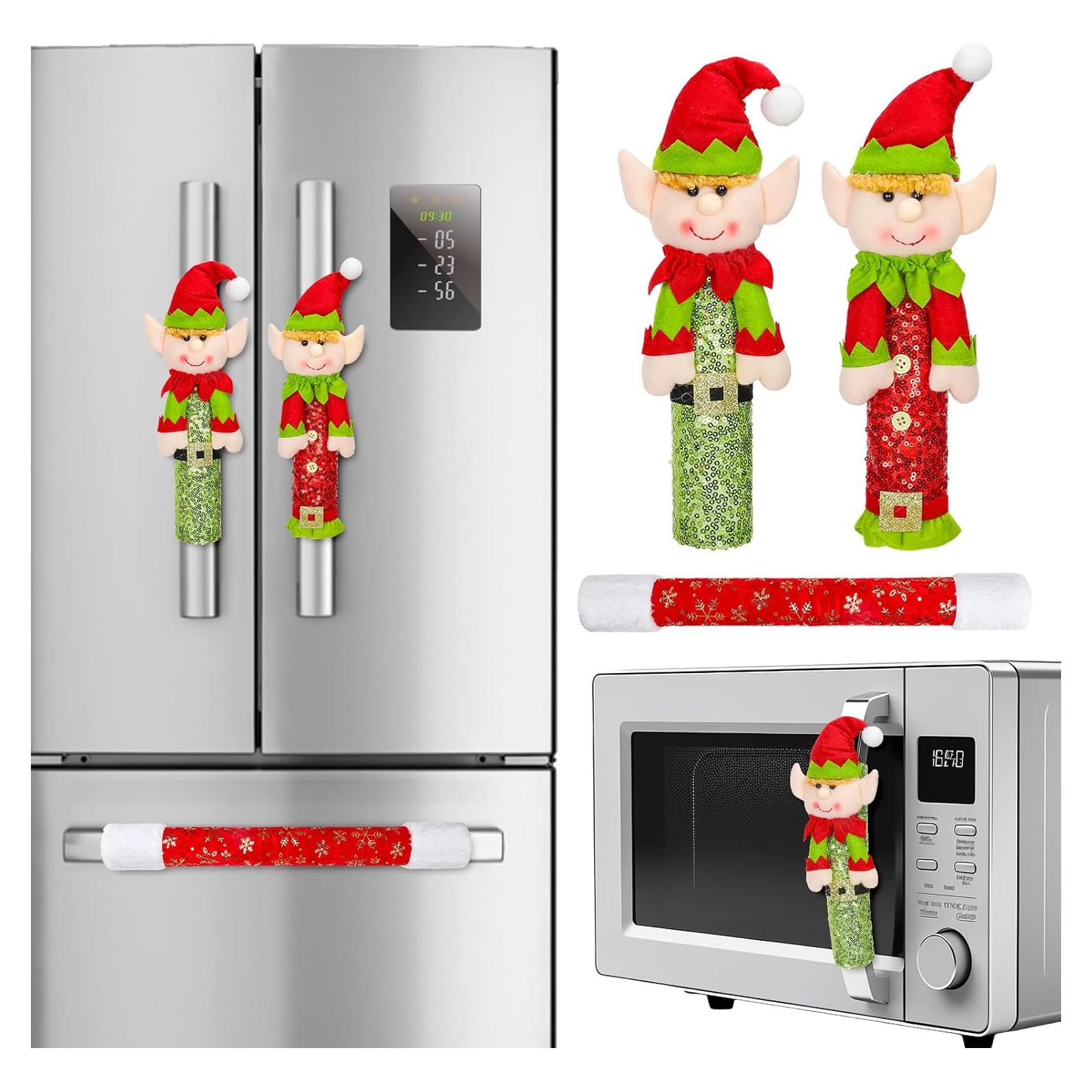 Cubiertas de Manijas de Refrigerador Navidad JarThena, Juego de 3