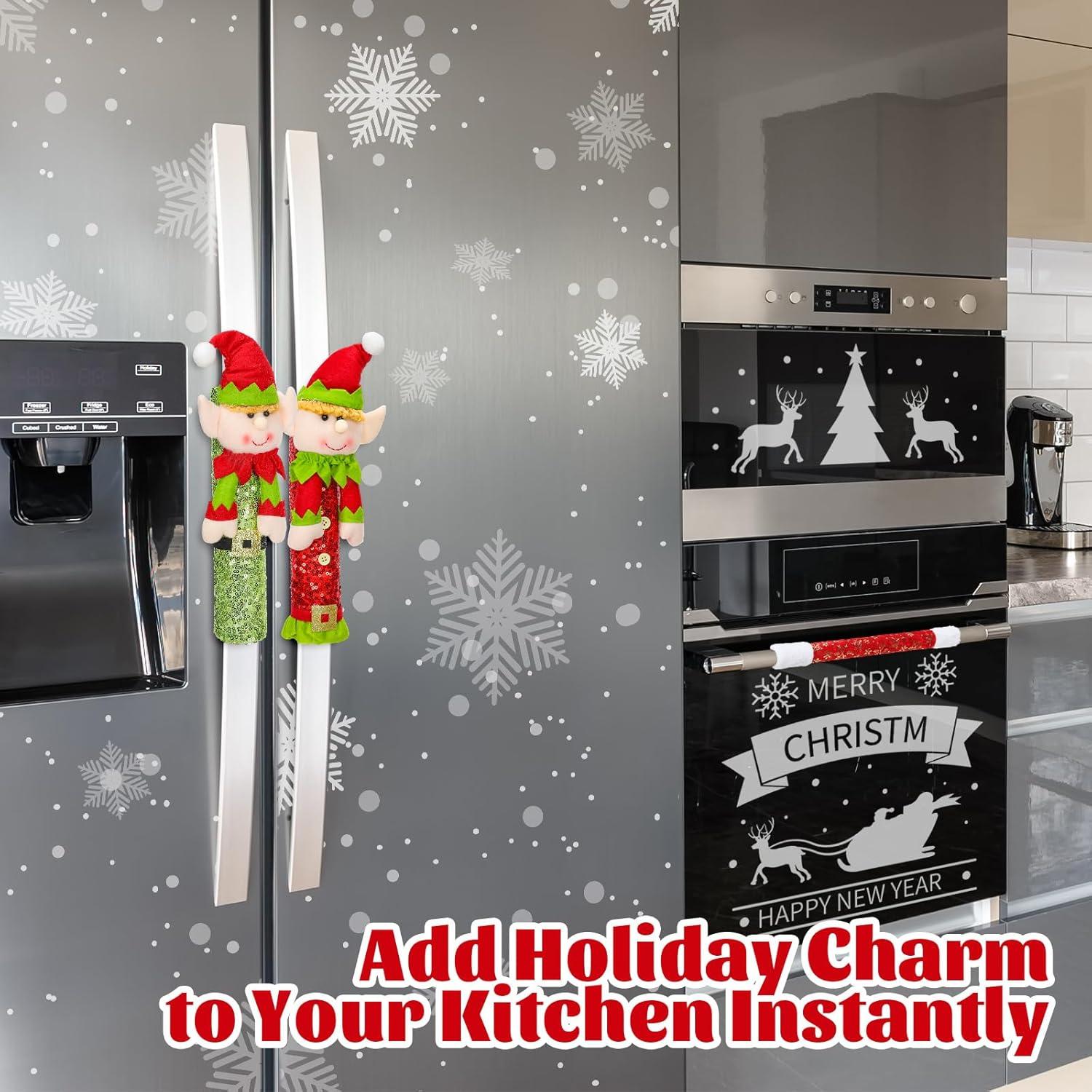 Cubiertas de Manijas de Refrigerador Navidad JarThena, Juego de 3