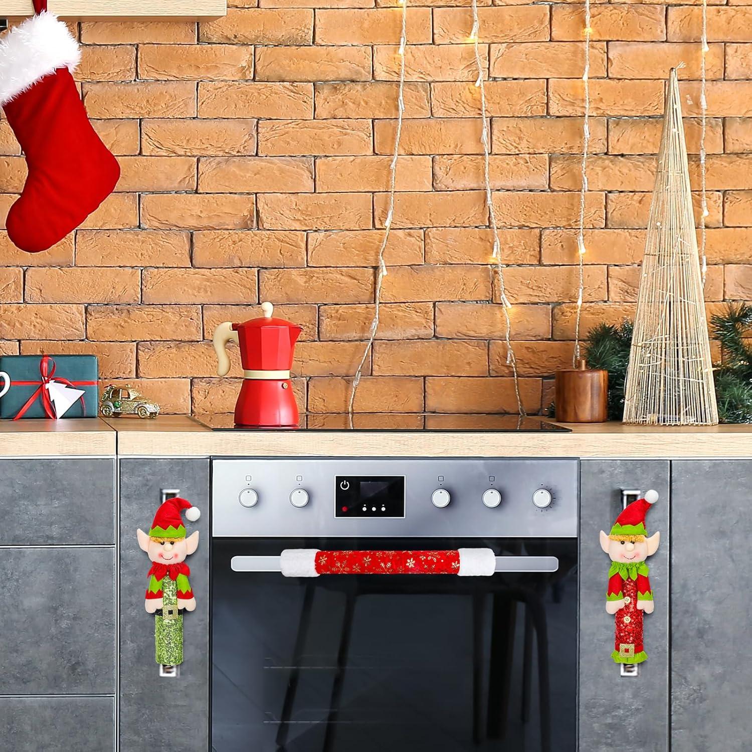 Cubiertas de Manijas de Refrigerador Navidad JarThena, Juego de 3