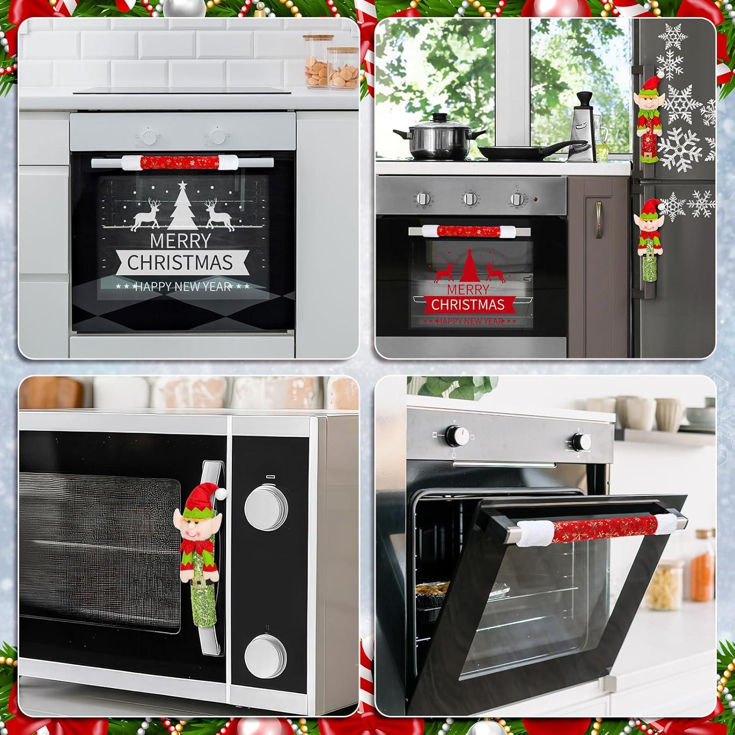 Cubiertas de Manijas de Refrigerador Navidad JarThena, Juego de 3