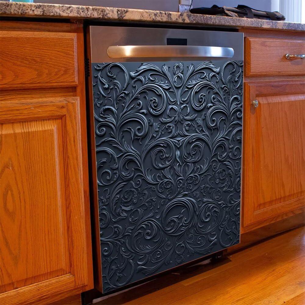 Pegatina Magnética para Lavavajillas Genérico Flores Talladas 58.5x66cm