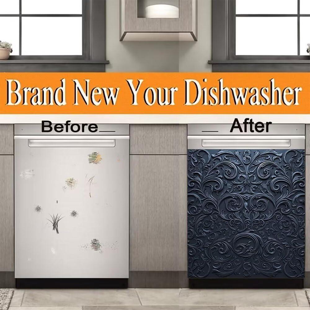 Pegatina Magnética para Lavavajillas Genérico Flores Talladas 58.5x66cm