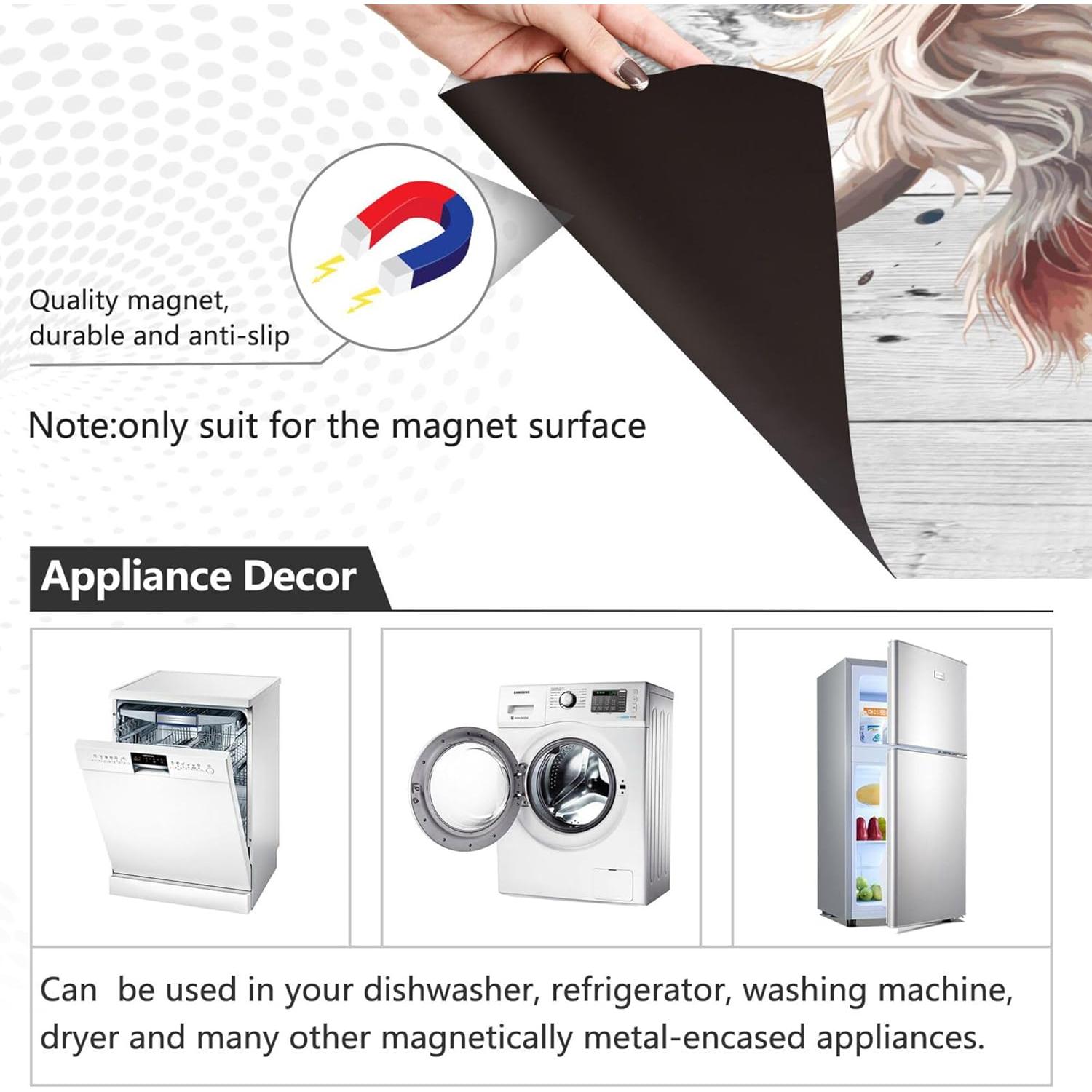 Cubierta Magnética para Lavavajillas Wudan 58.4x66 cm Vaca Flores