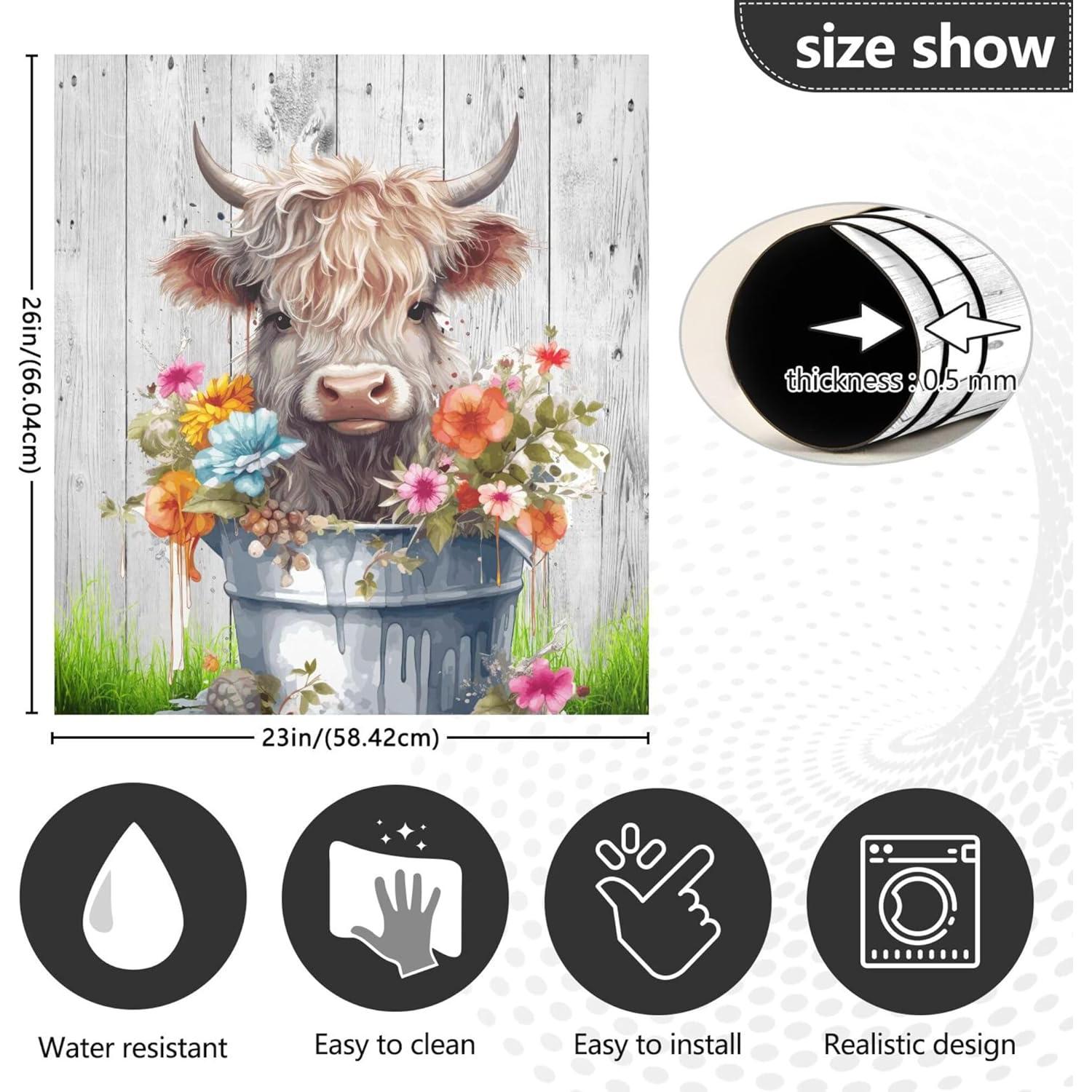 Cubierta Magnética para Lavavajillas Wudan 58.4x66 cm Vaca Flores