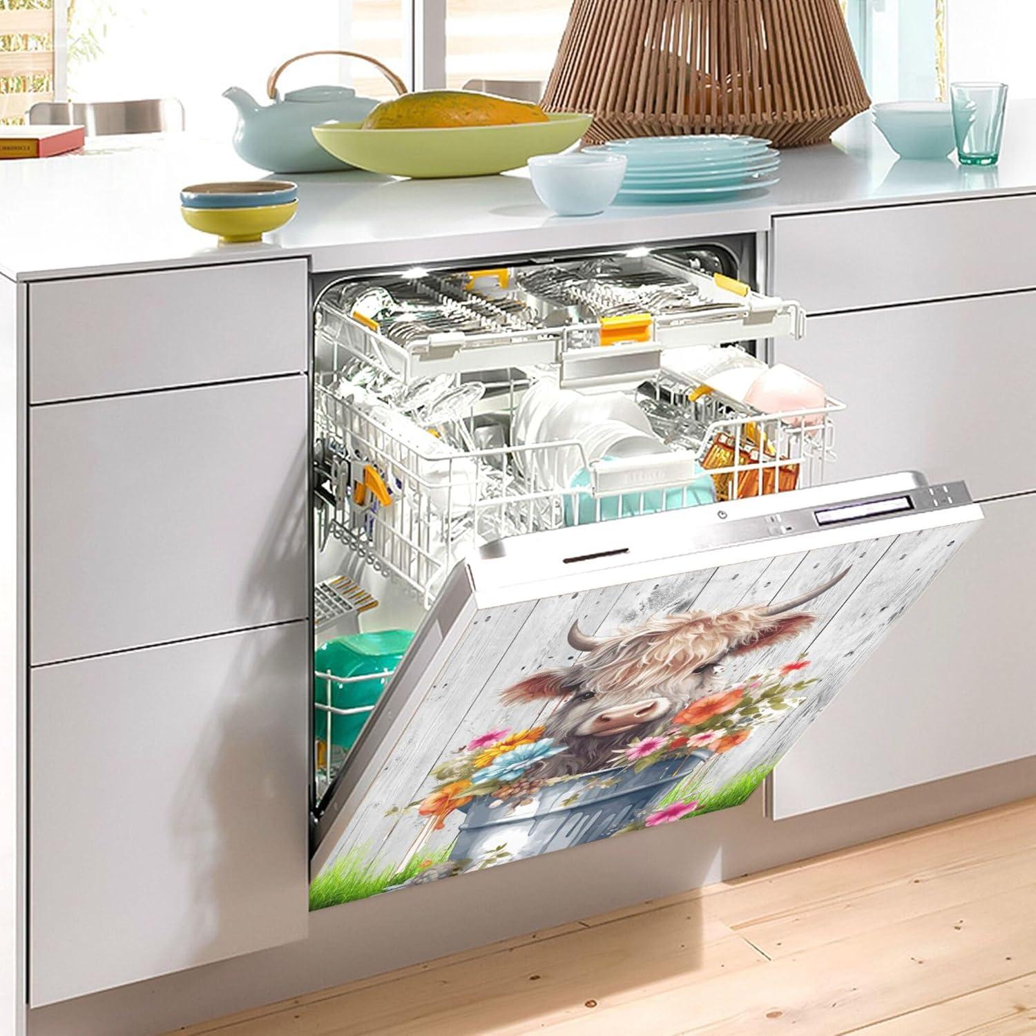 Cubierta Magnética para Lavavajillas Wudan 58.4x66 cm Vaca Flores