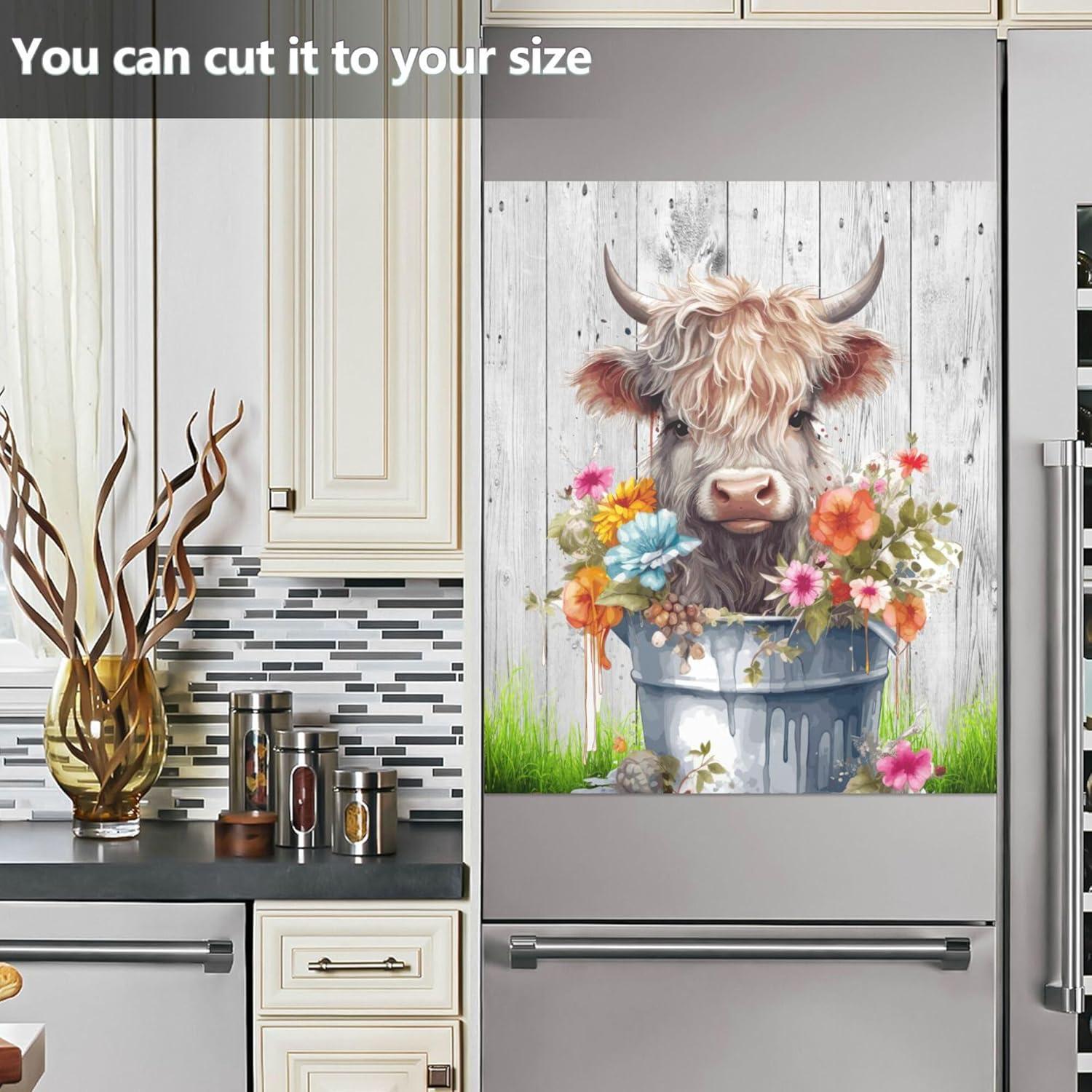 Cubierta Magnética para Lavavajillas Wudan 58.4x66 cm Vaca Flores