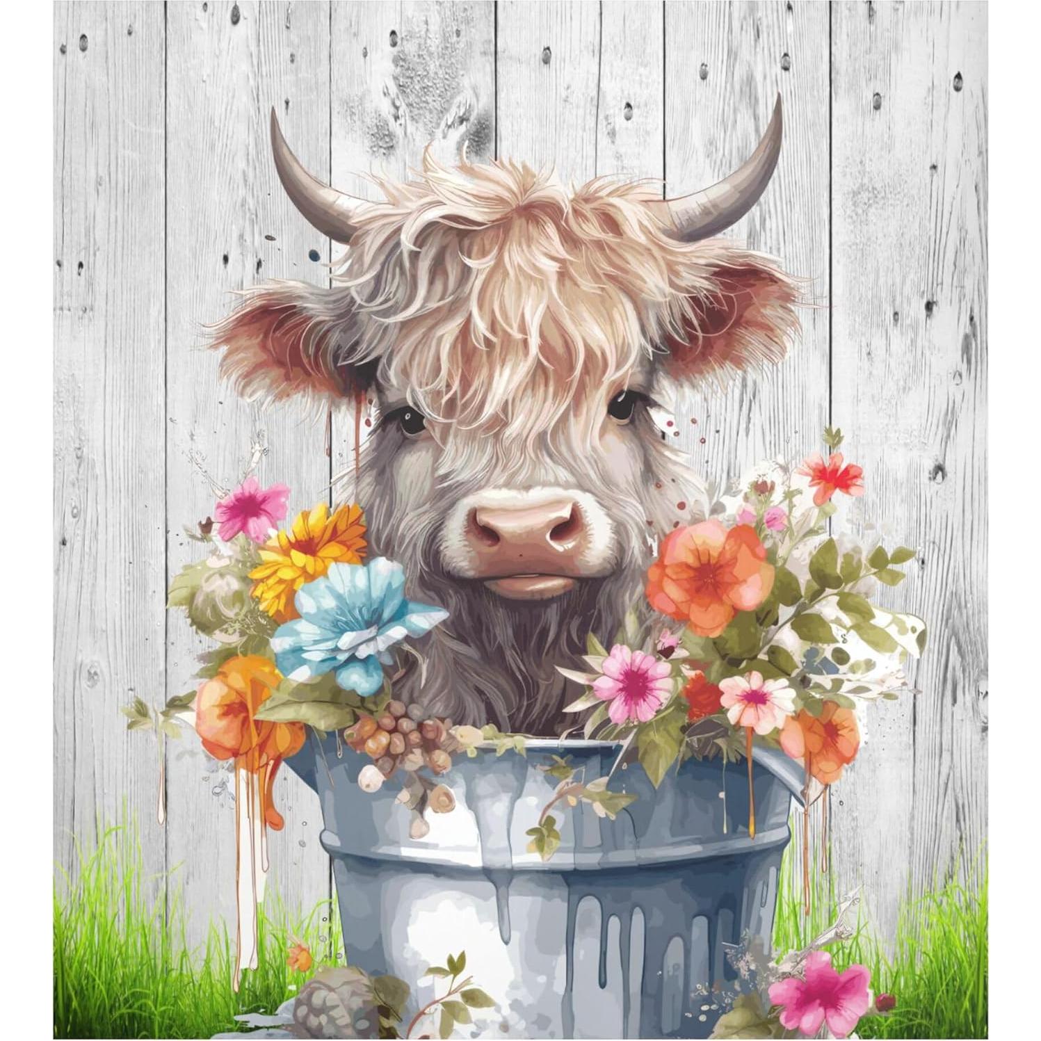 Cubierta Magnética para Lavavajillas Wudan 58.4x66 cm Vaca Flores