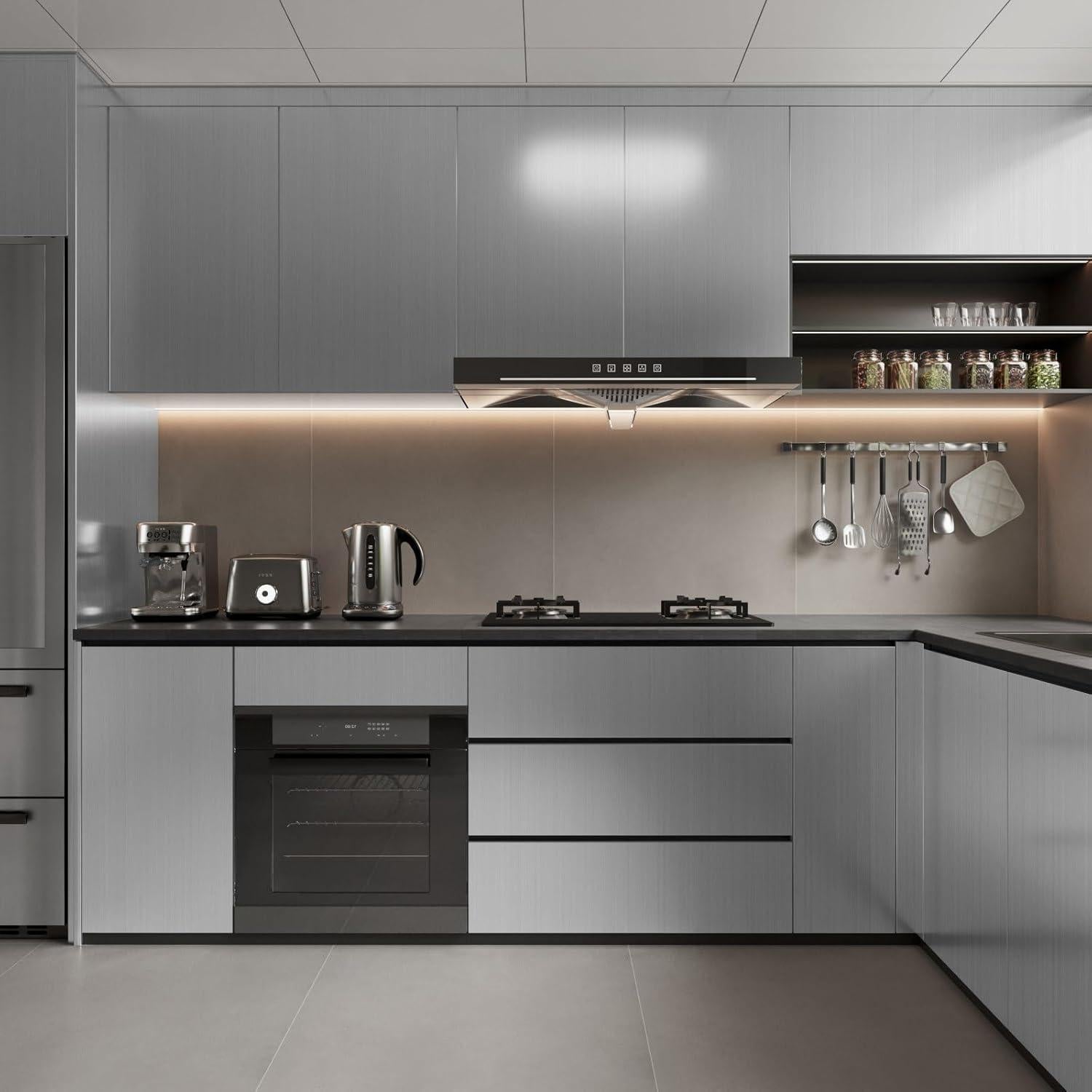 Papel Tapiz Autoadhesivo Abyssaly Acero Inoxidable 45x200 cm