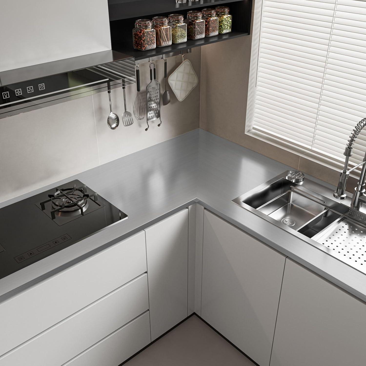 Papel Tapiz Autoadhesivo Abyssaly Acero Inoxidable 45x200 cm