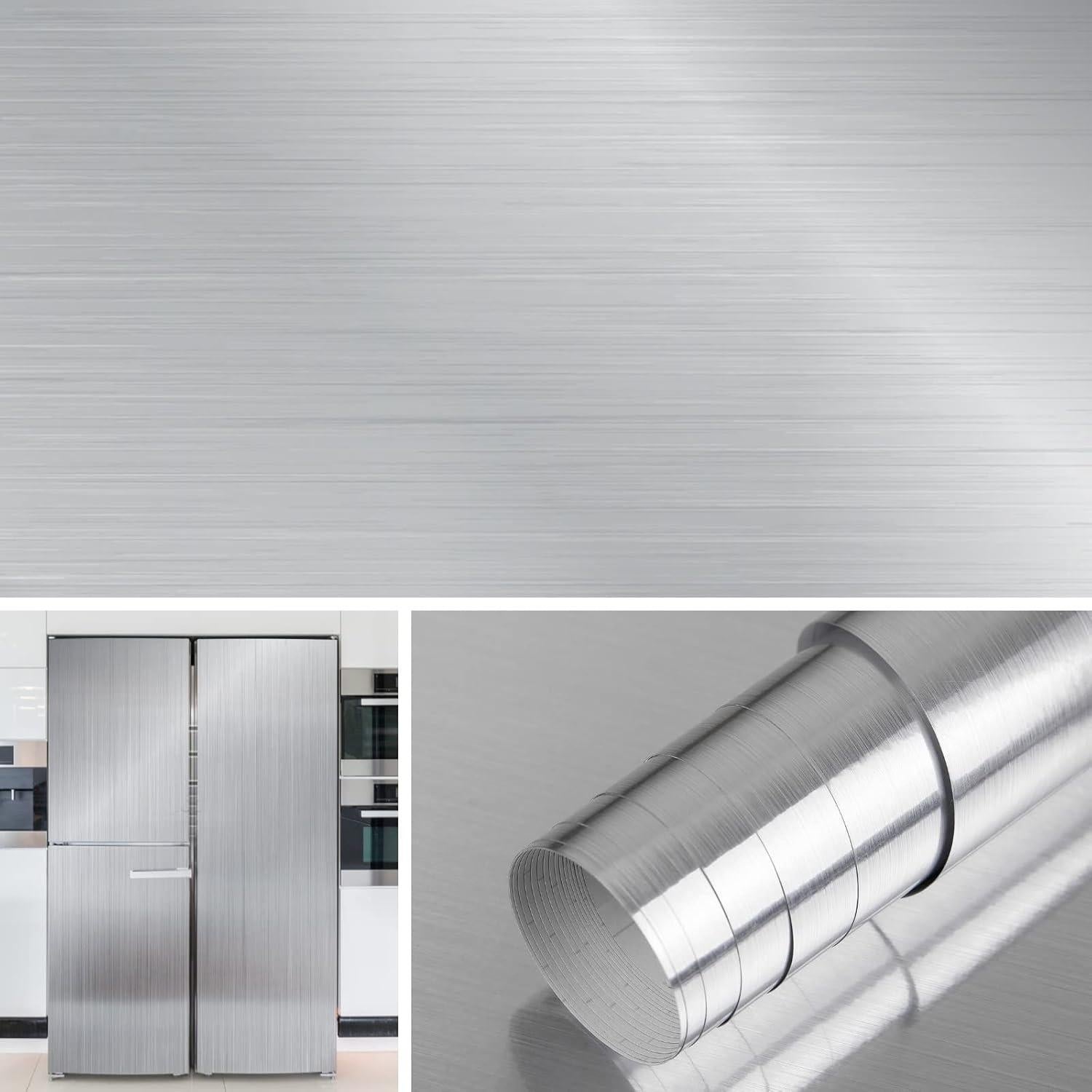 Papel Tapiz Autoadhesivo Abyssaly Acero Inoxidable 45x200 cm