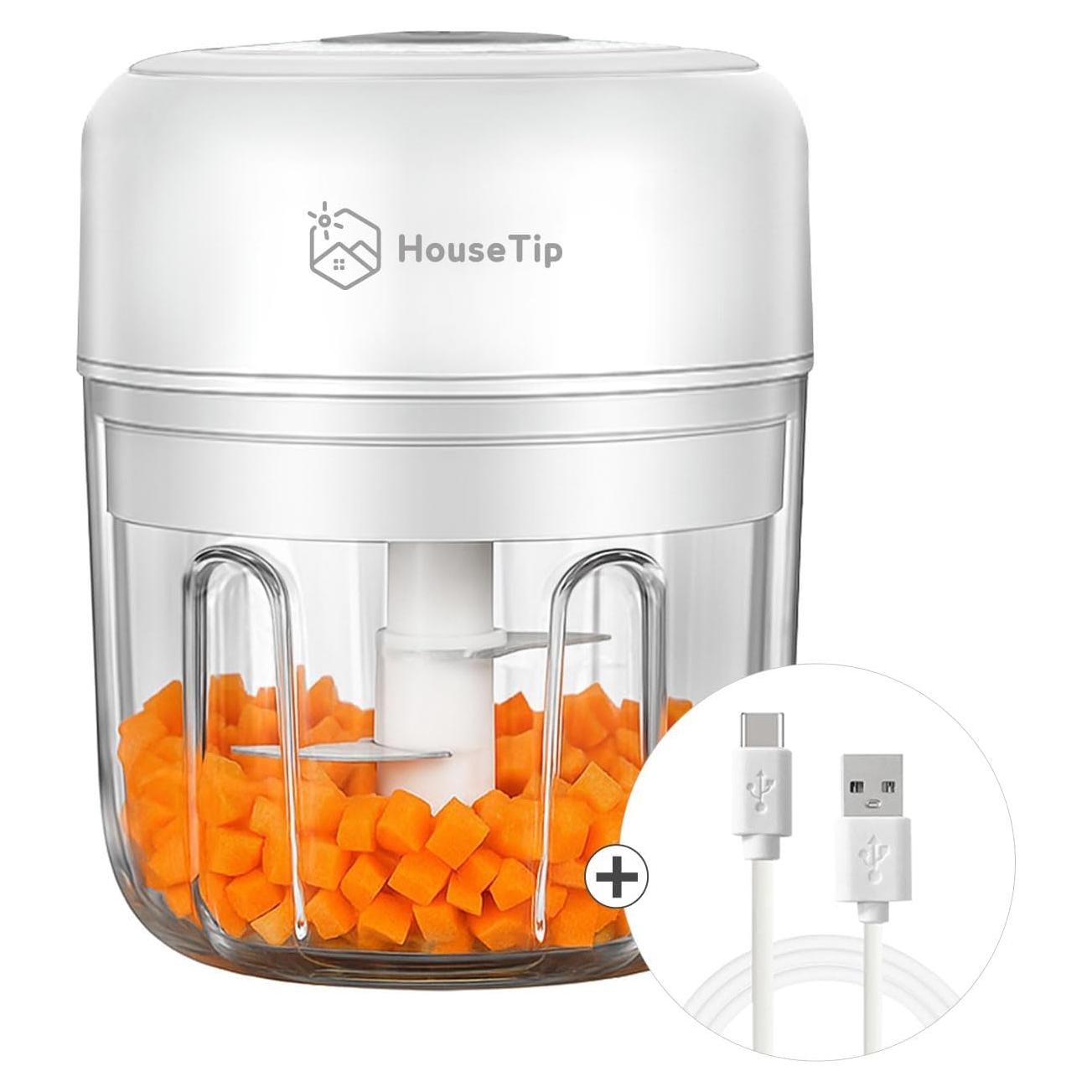 Picador de Verduras Eléctrico HouseTip 250ml Recargable Fácil Limpieza