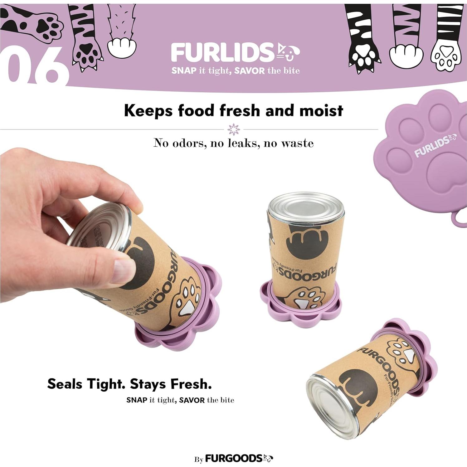 FurLids Tapas de Silicona para Latas de Comida de Mascotas - 4 Piezas