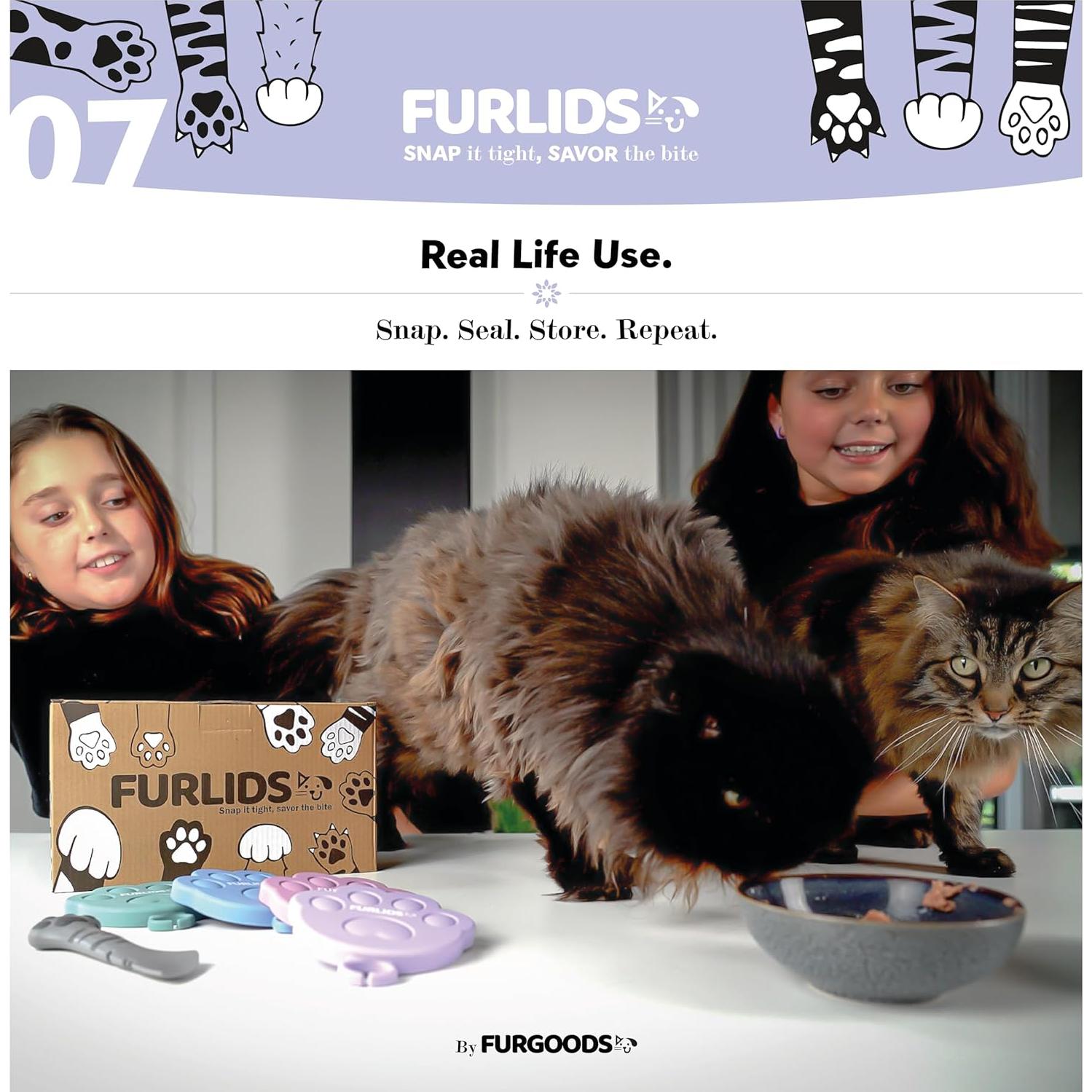 FurLids Tapas de Silicona para Latas de Comida de Mascotas - 4 Piezas