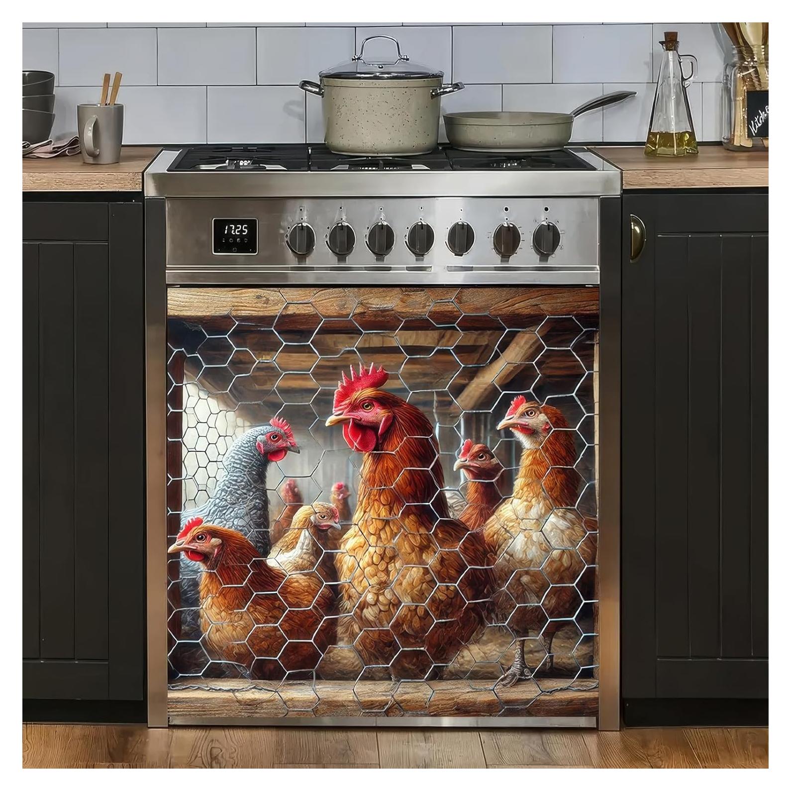 Cubierta Magnética para Lavavajillas BlissYard Pollo 58x66 cm