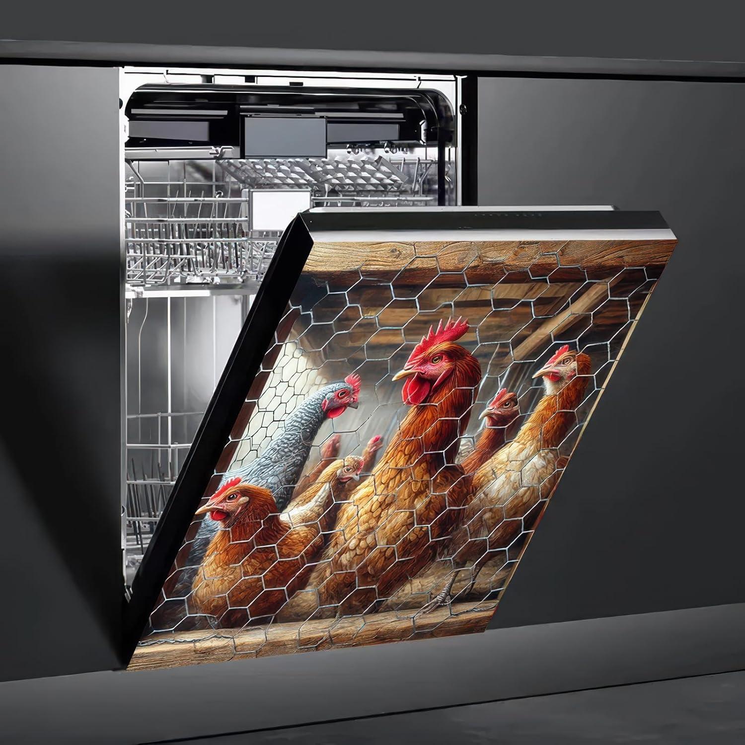 Cubierta Magnética para Lavavajillas BlissYard Pollo 58x66 cm