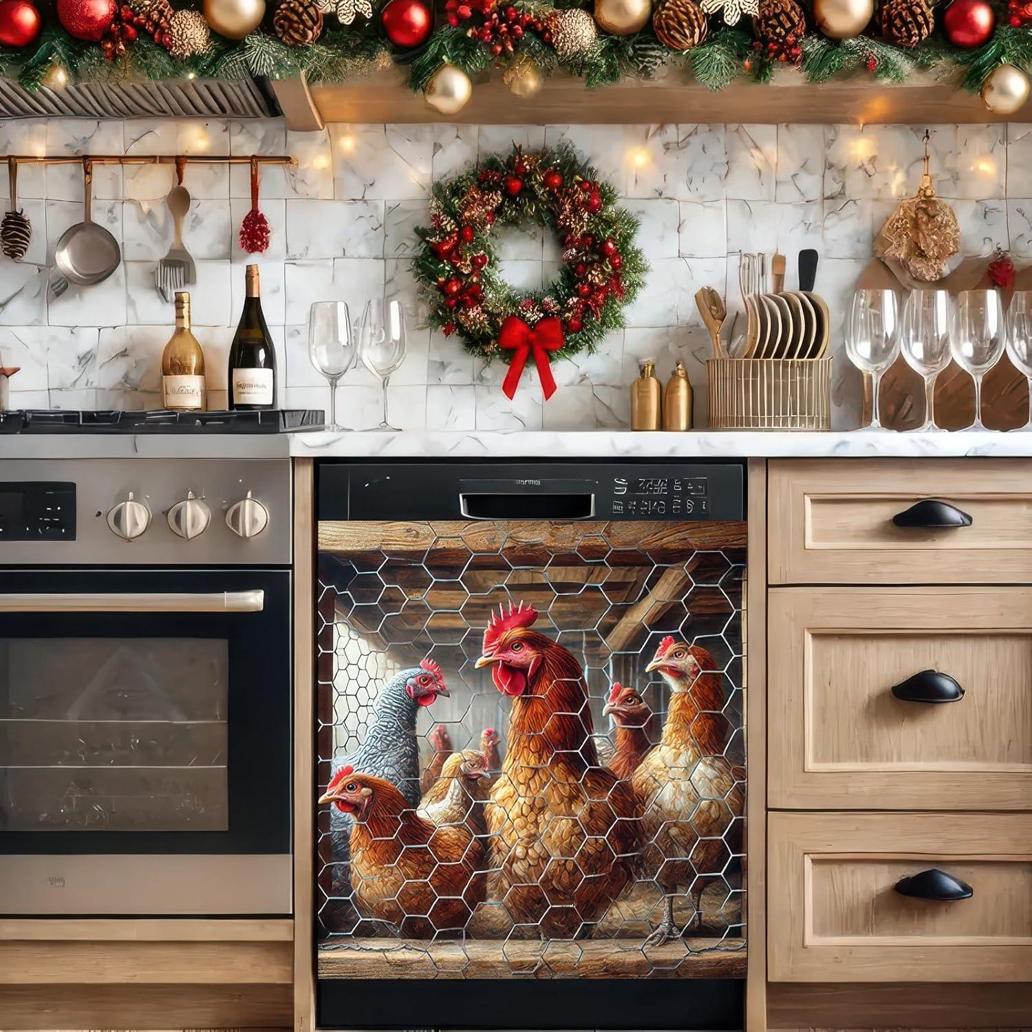 Cubierta Magnética para Lavavajillas BlissYard Pollo 58x66 cm