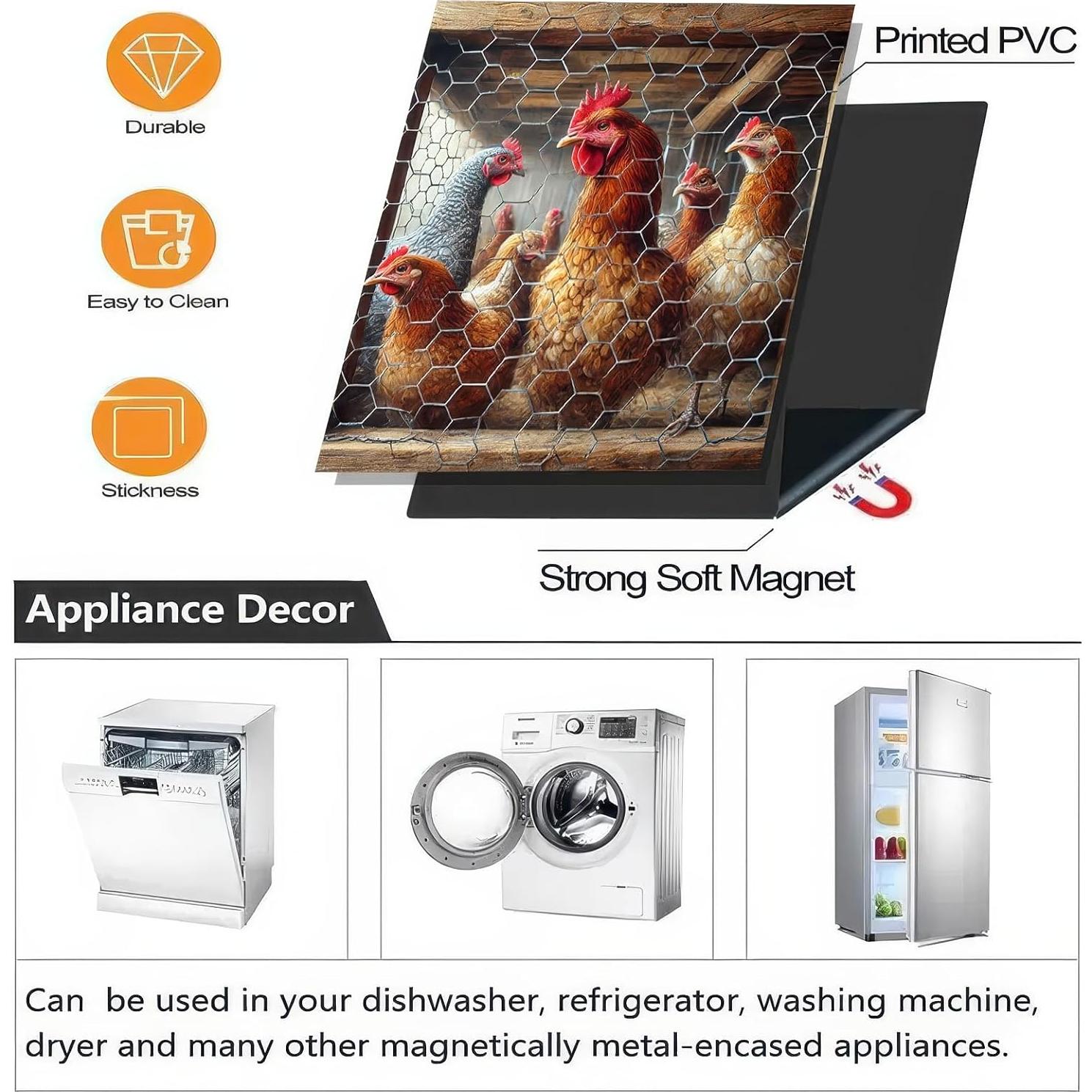 Cubierta Magnética para Lavavajillas BlissYard Pollo 58x66 cm