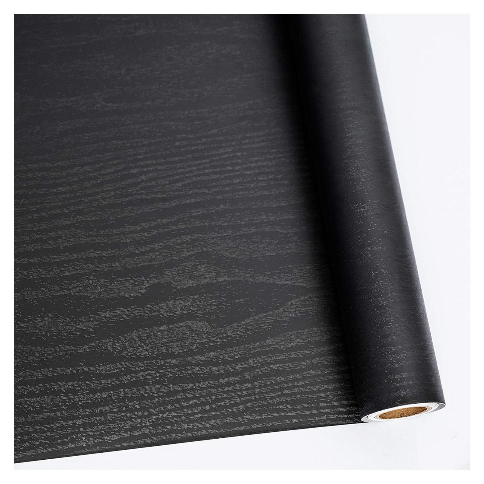 Papel Tapiz Autoadhesivo Abyssaly Madera Negra 30x200 cm