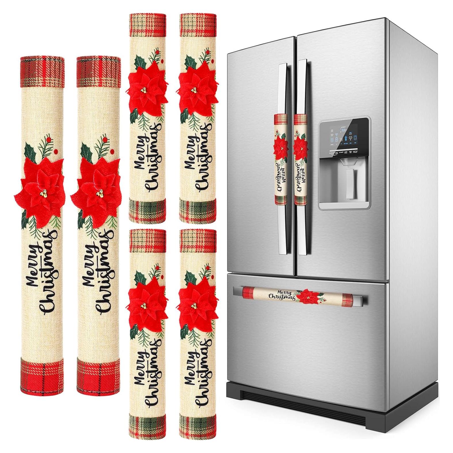 Conjunto de 6 fundas para manijas de refrigerador Patelai Navidad