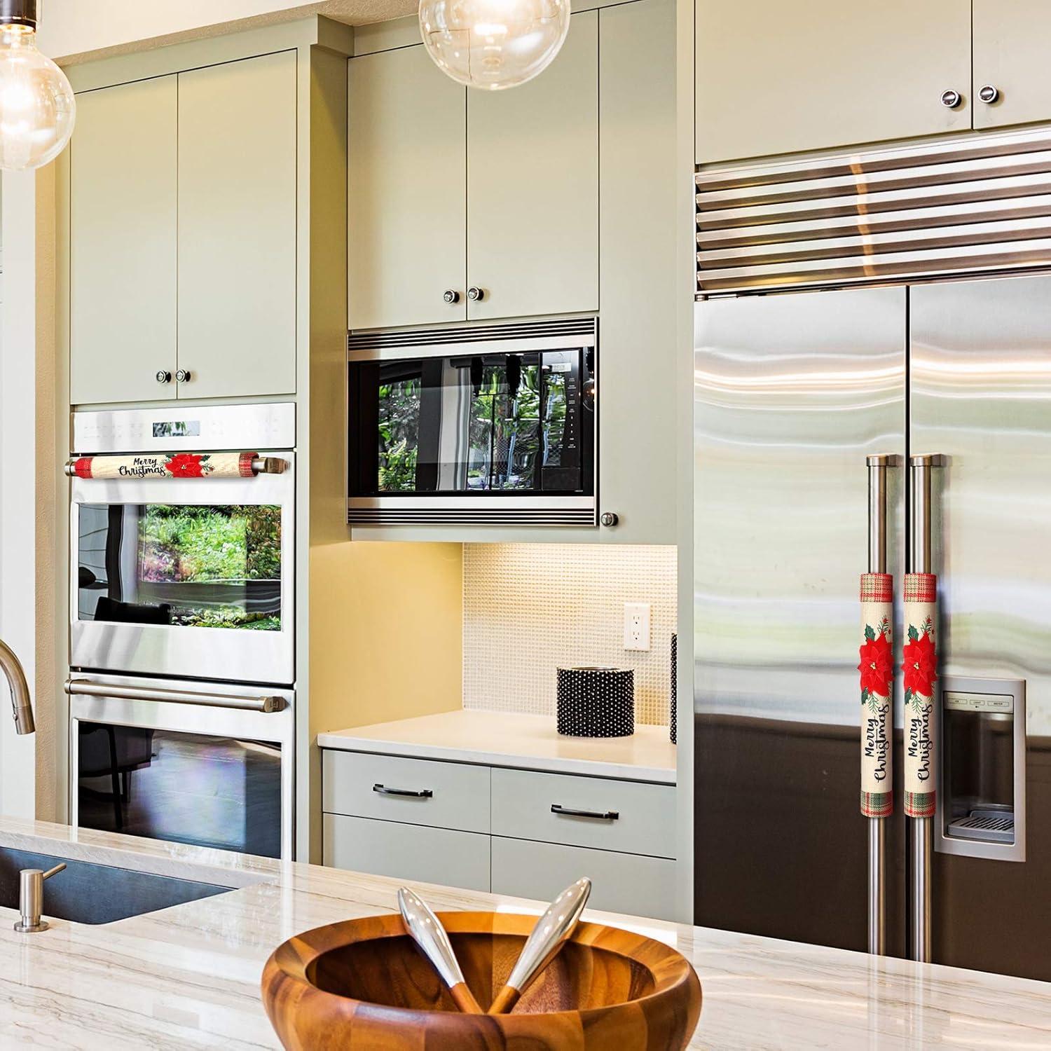 Conjunto de 6 fundas para manijas de refrigerador Patelai Navidad