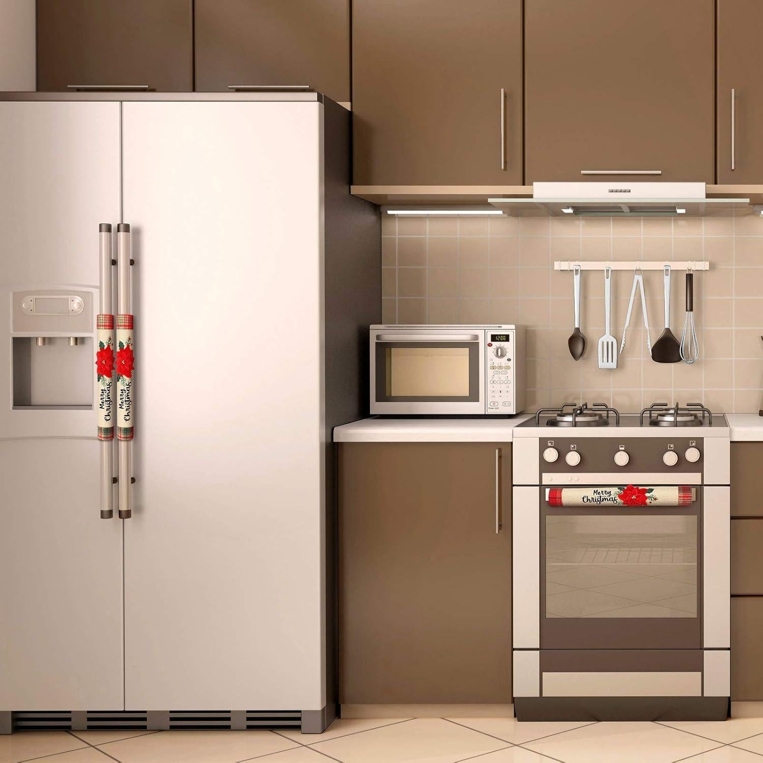 Conjunto de 6 fundas para manijas de refrigerador Patelai Navidad