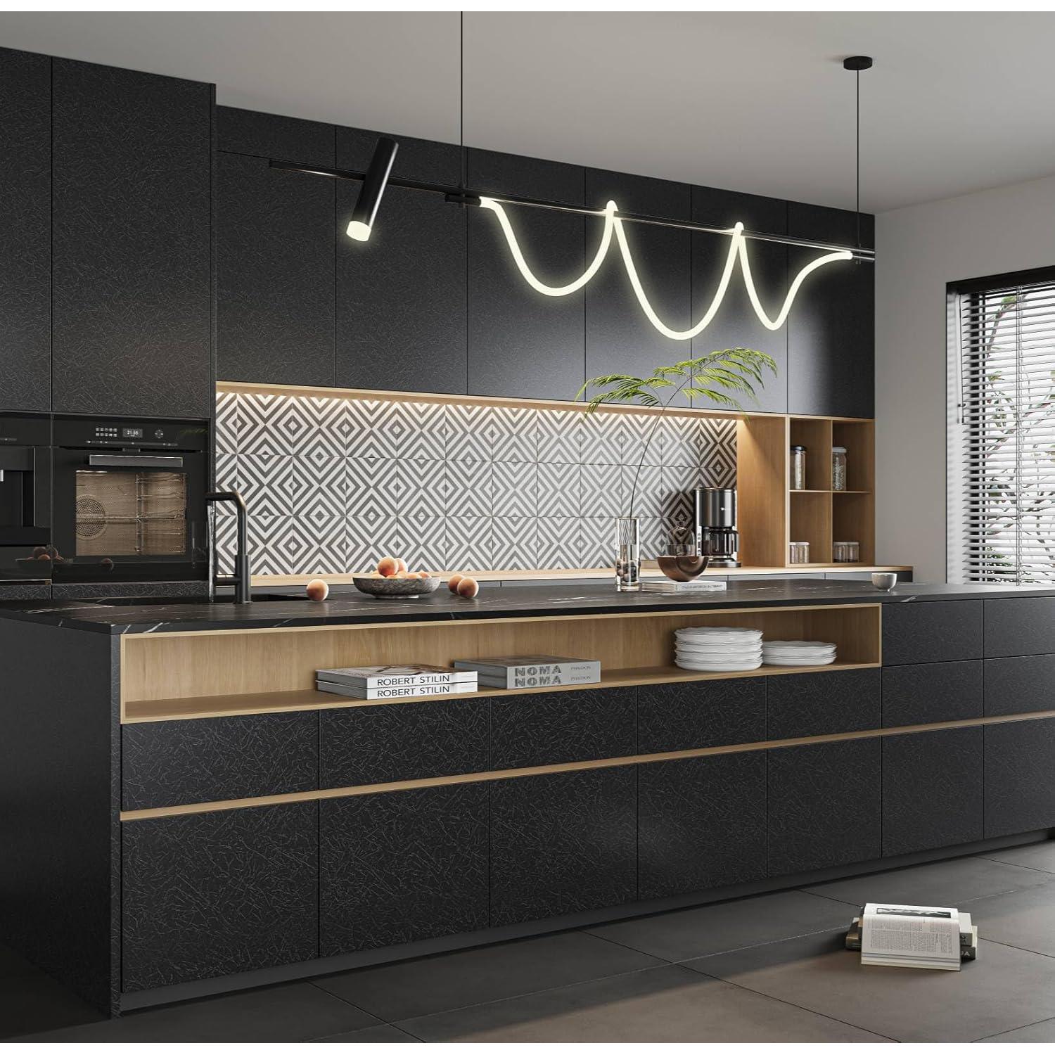 Papel Tapiz Autoadhesivo Abyssaly Negro Seda 15.7x3m Removible