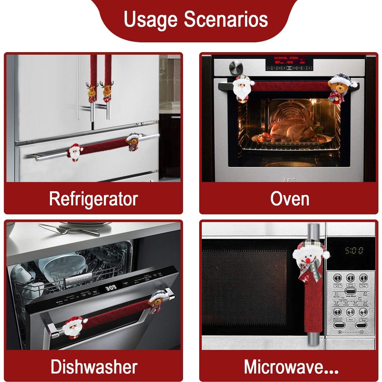 Cubiertas de Manijas de Refrigerador Mosoan Navidad 6 Pzas