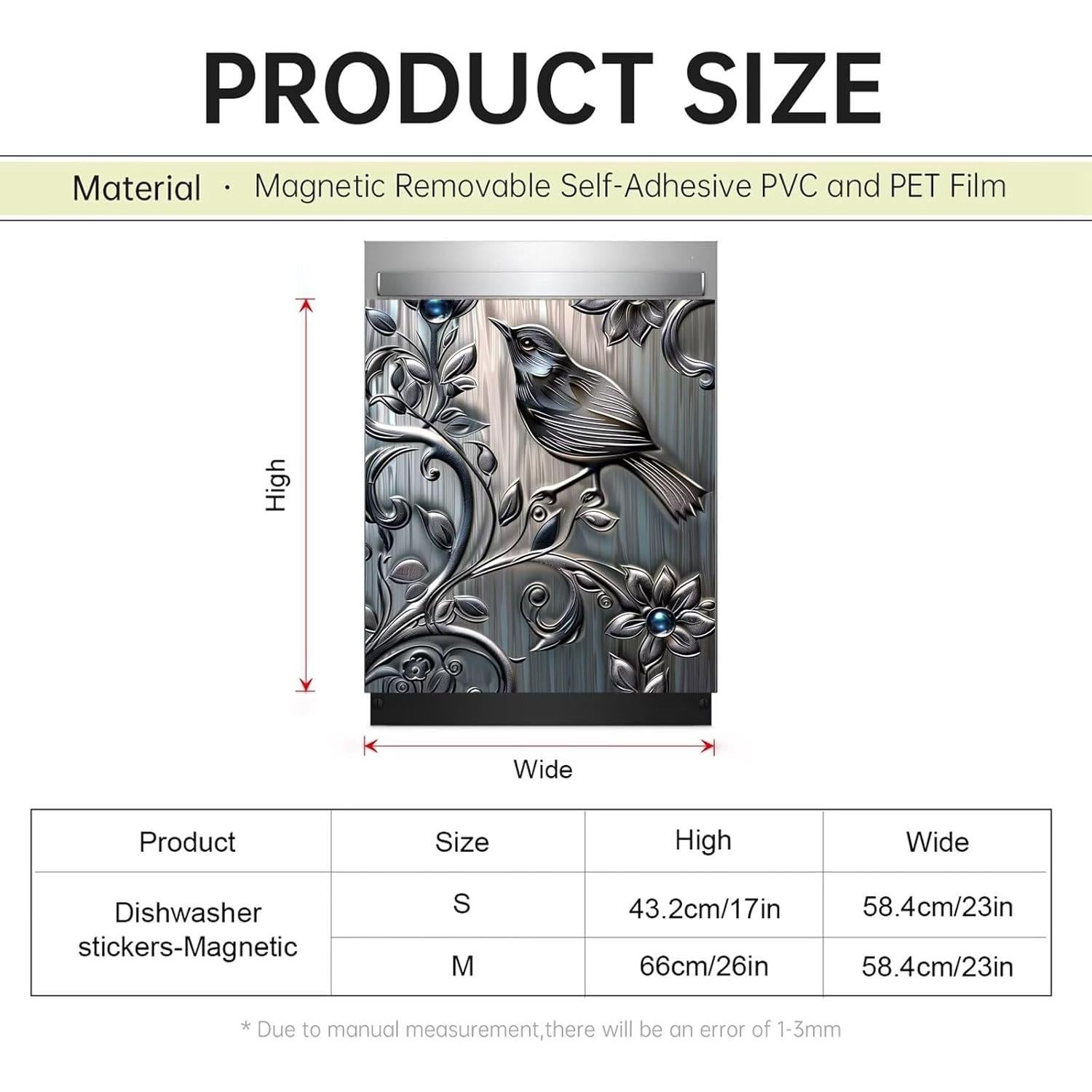 Cubierta Magnética RTHDG para Lavavajillas 58.4x66 cm Pájaro
