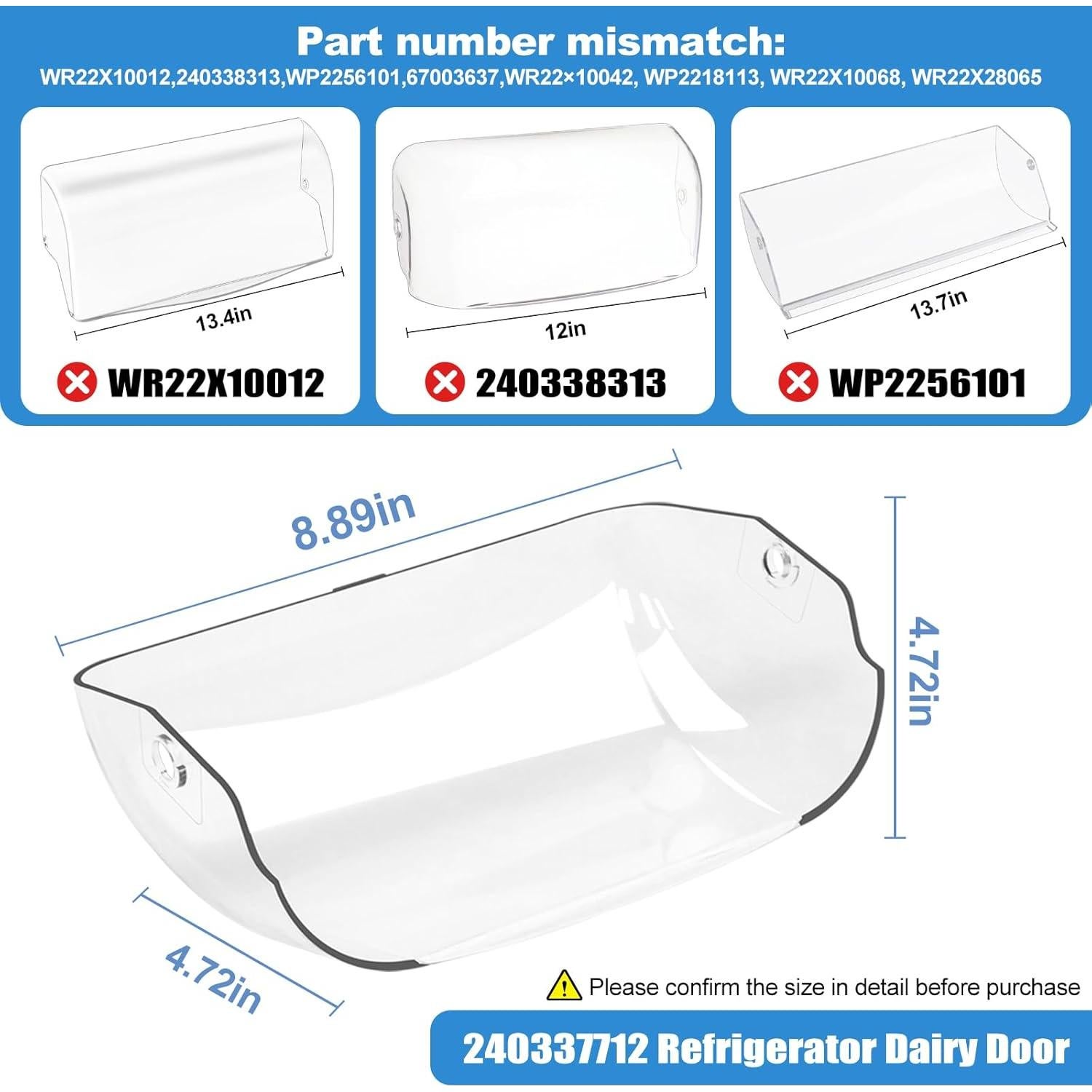 Tapa de Compartimento de Lácteos Electrolux 240337712 23x13cm