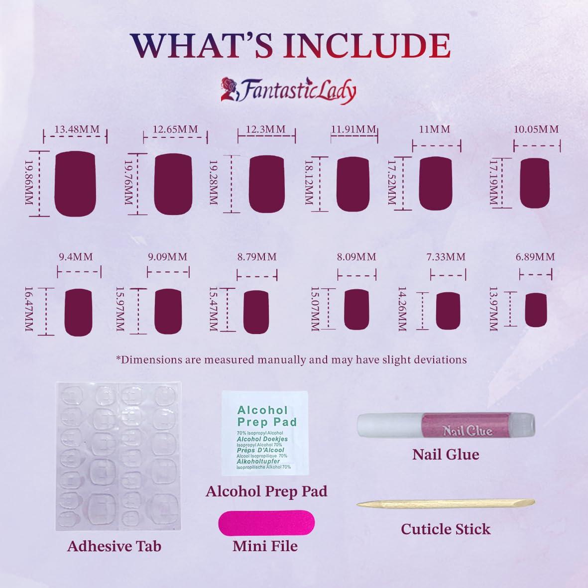 Uñas Postizas Magnéticas Azul 24 Piezas Fantastic Lady