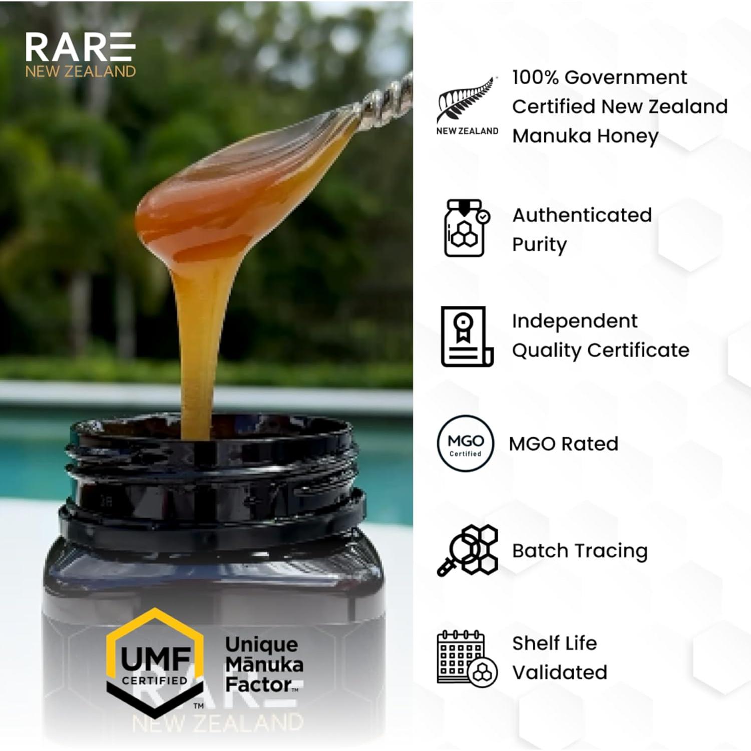 Miel de Manuka Rara UMF 20+ MGO 830+ 250g Premium Nueva Zelanda