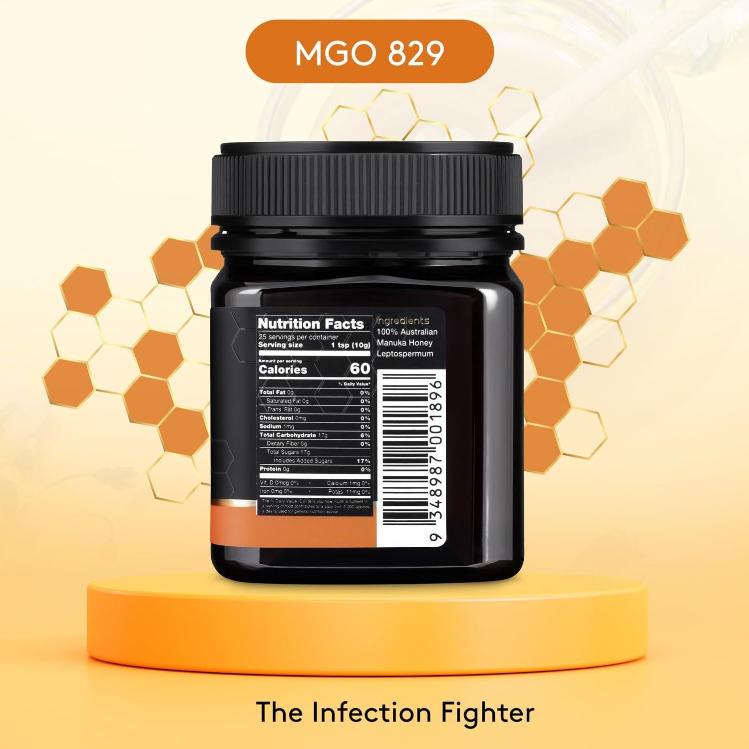 Miel Cruda de Manuka Nature's Gold MGO 829+ 249g Pura y Genuina