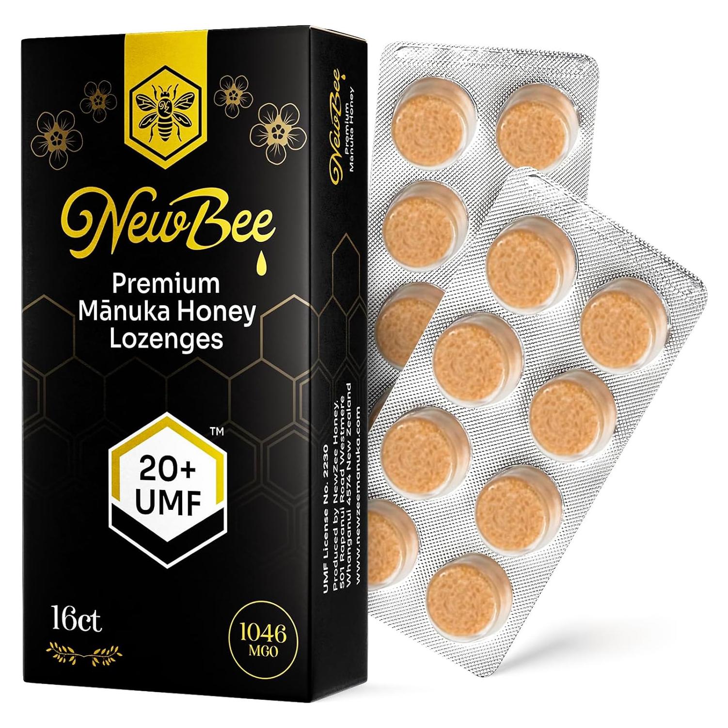 Pastillas de Miel de Manuka Newbee 16 Unidades UMF 20+ MGO 1046