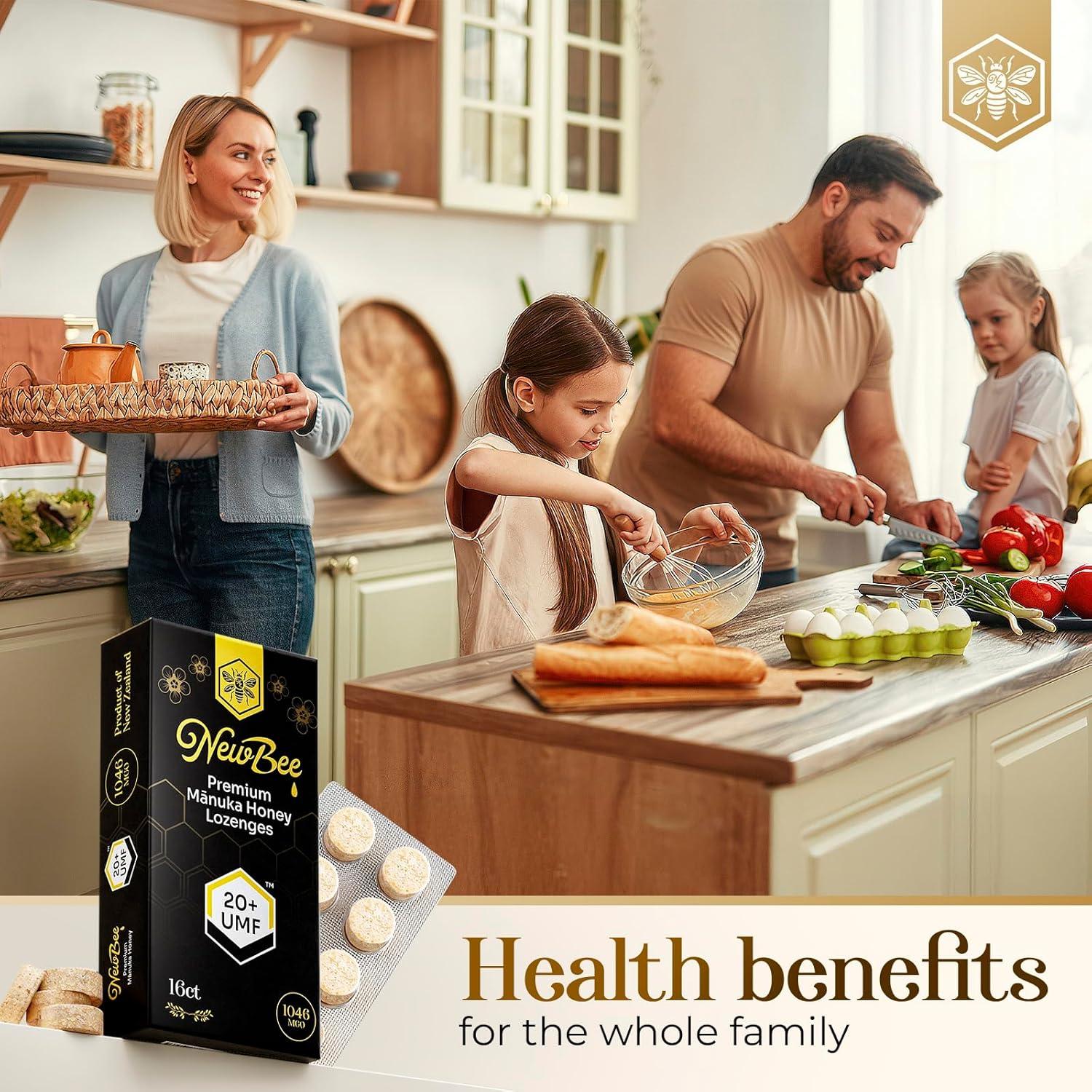 Pastillas de Miel de Manuka Newbee 16 Unidades UMF 20+ MGO 1046