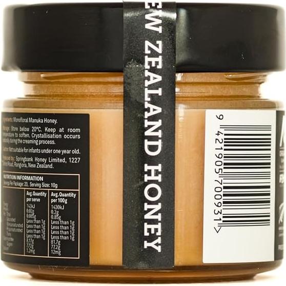 Miel de Manuka Springbank 500MGO 226g Tarro de Vidrio Orgánica