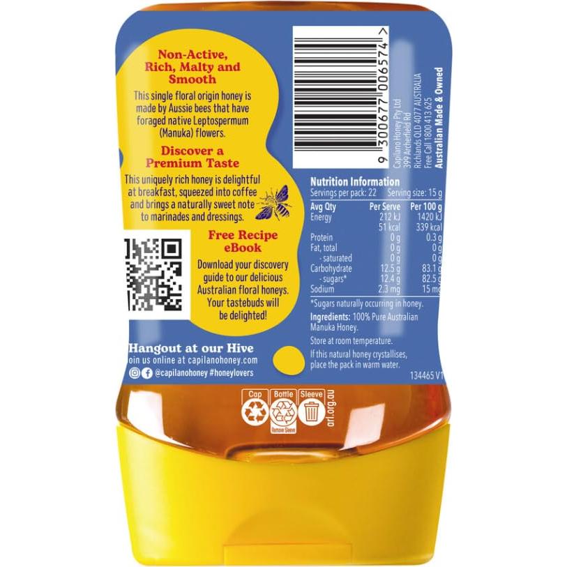 Miel de Manuka Capilano 340g - Pura y Espesa