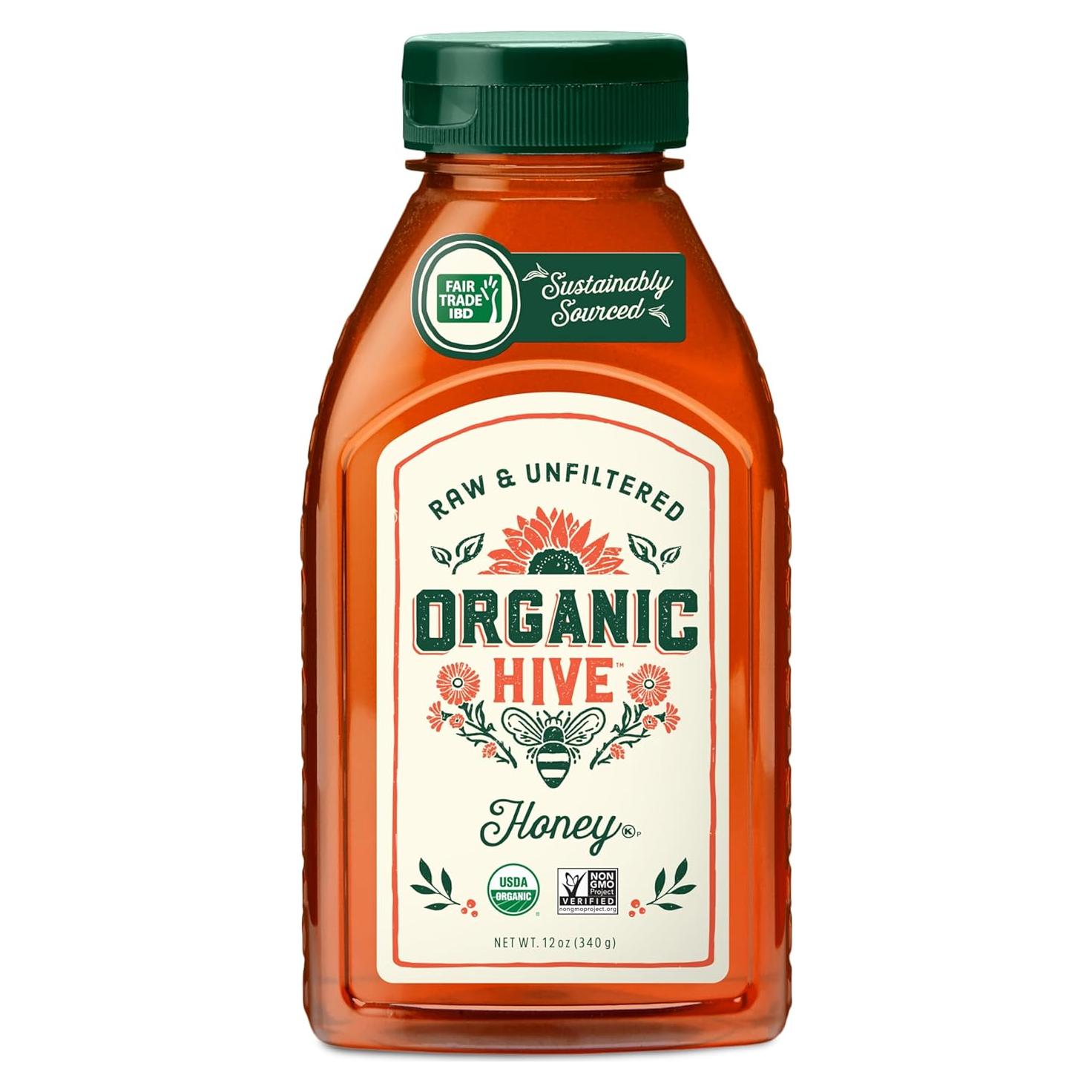 Miel Orgánica Cruda Local Hive 340g - 100% Pura y Sin Filtrar