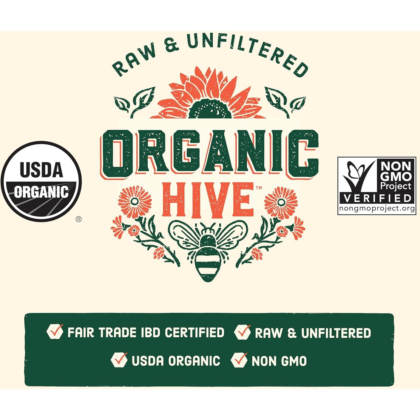 Miel Orgánica Cruda Local Hive 340g - 100% Pura y Sin Filtrar