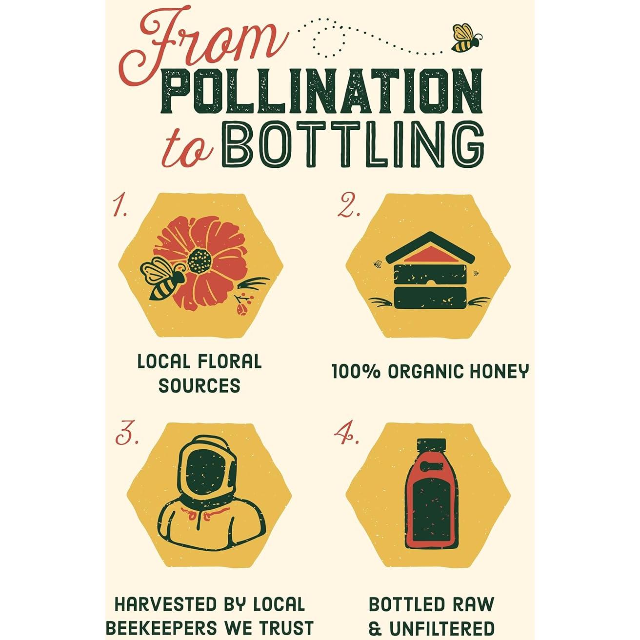 Miel Orgánica Cruda Local Hive 340g - 100% Pura y Sin Filtrar