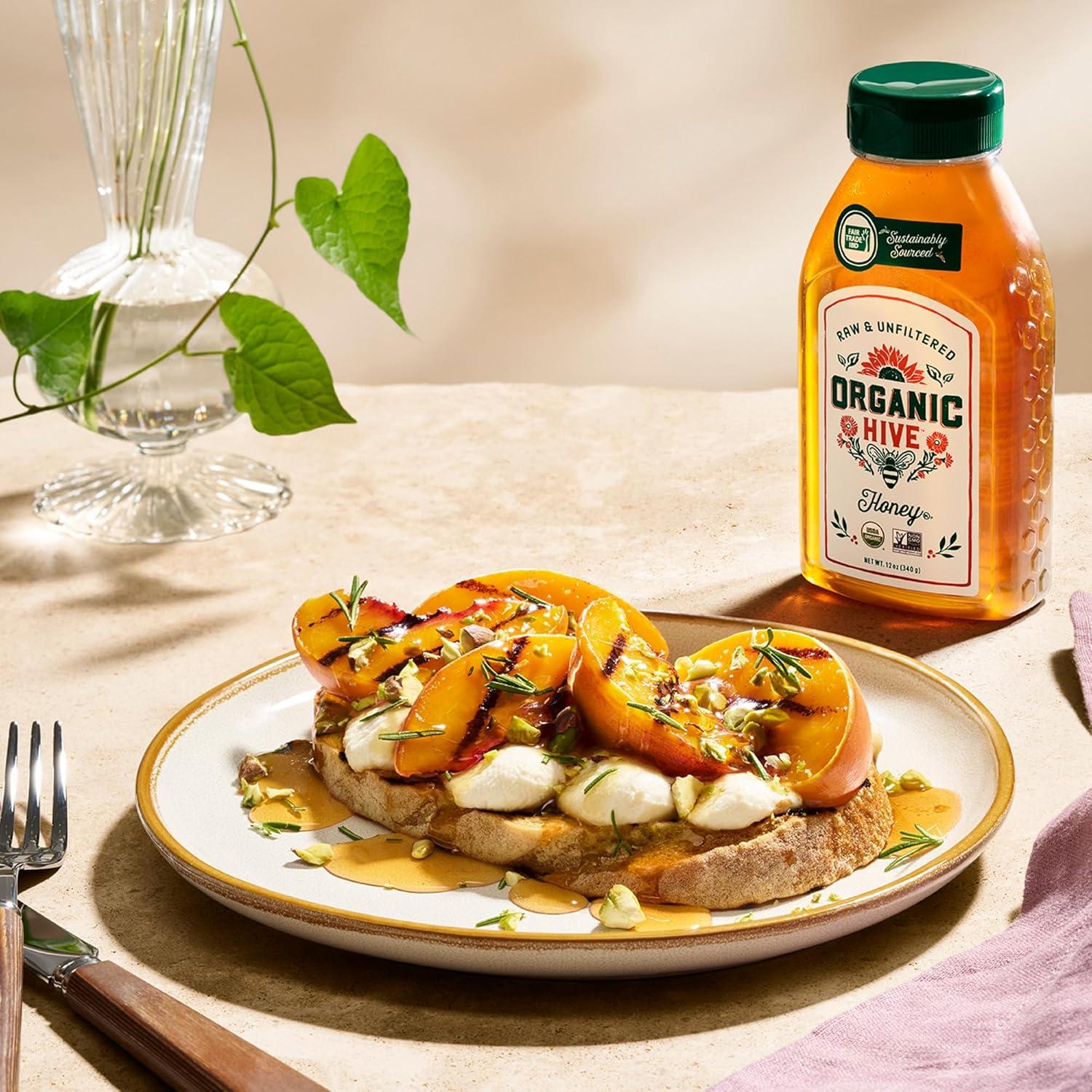 Miel Orgánica Cruda Local Hive 340g - 100% Pura y Sin Filtrar