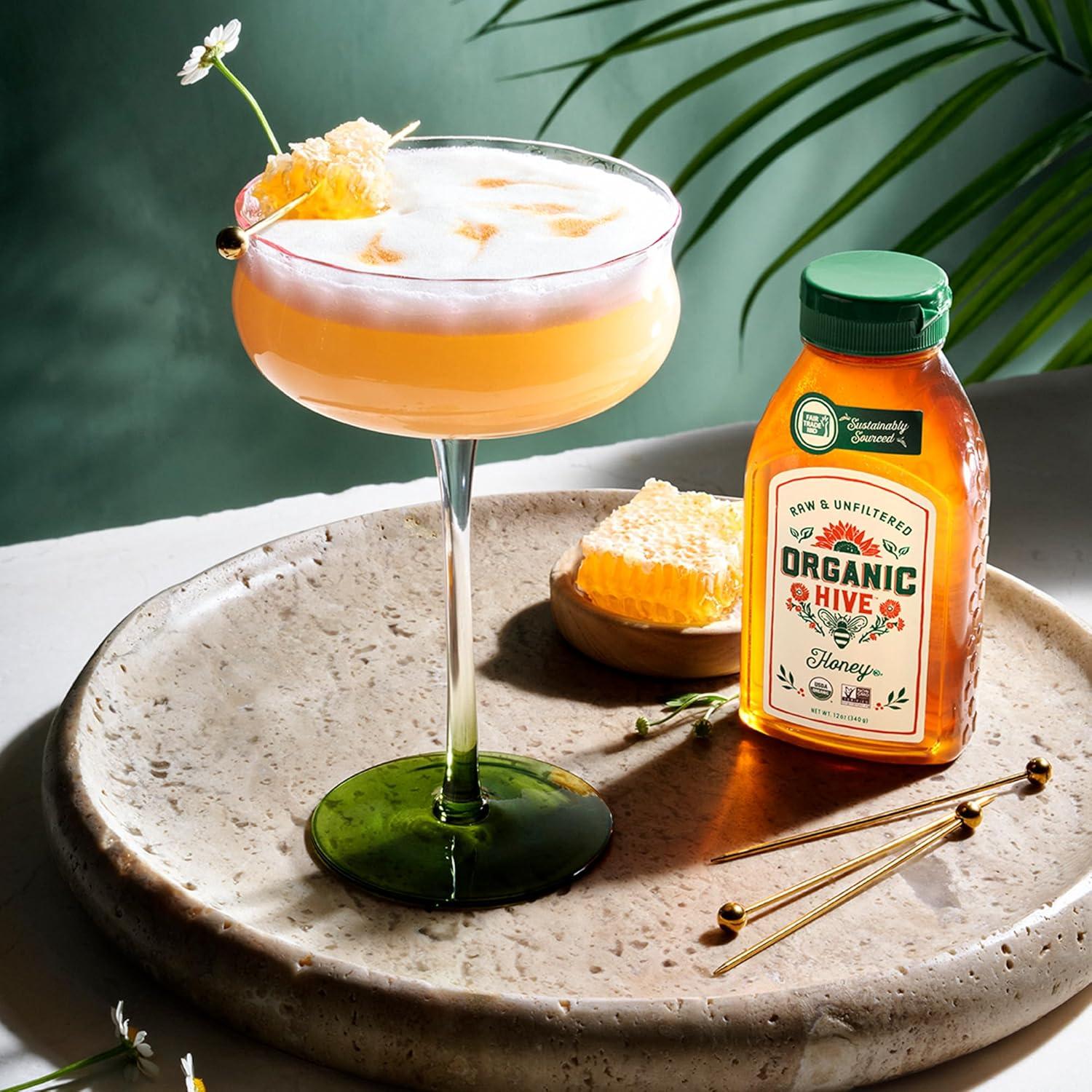 Miel Orgánica Cruda Local Hive 340g - 100% Pura y Sin Filtrar