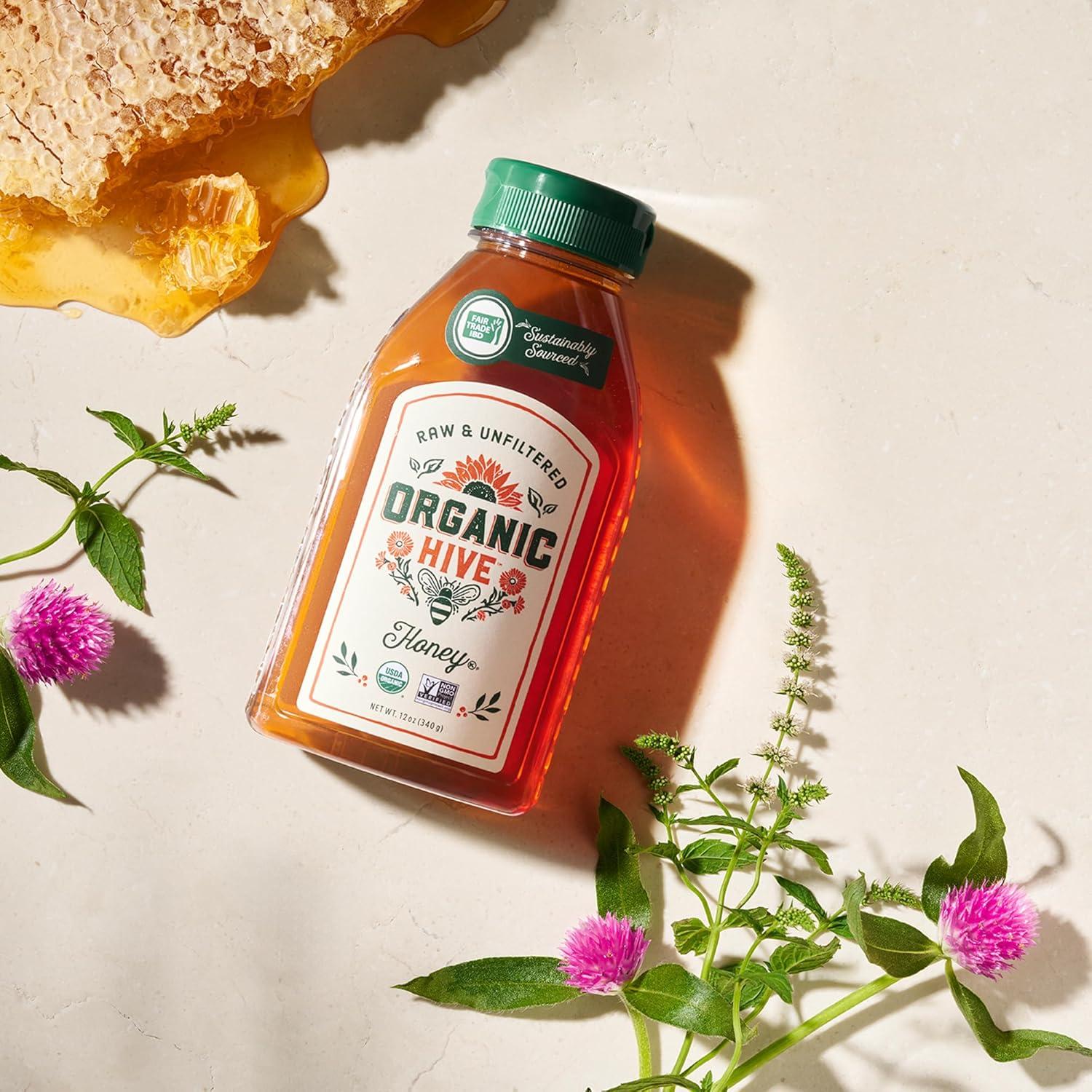 Miel Orgánica Cruda Local Hive 340g - 100% Pura y Sin Filtrar