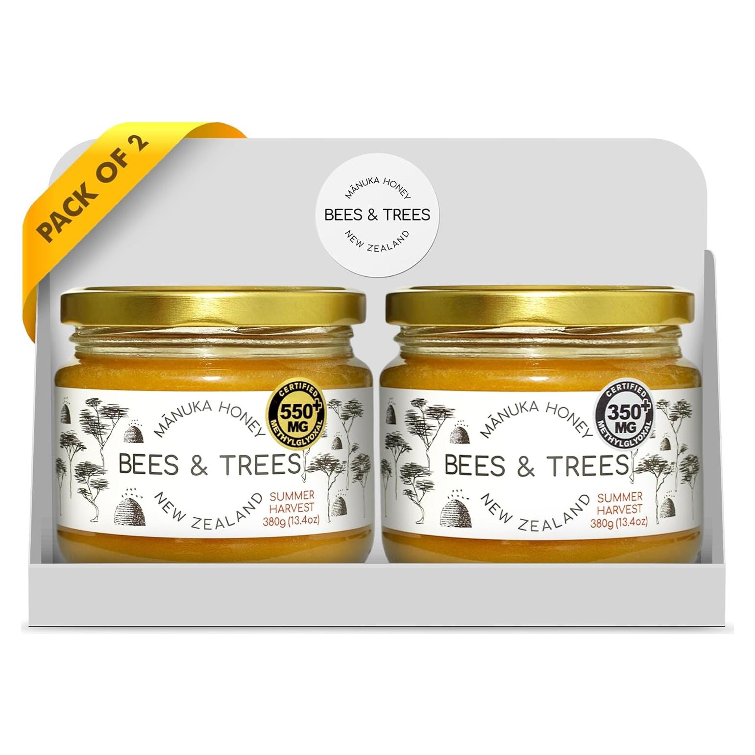Miel de Manuka Bees & Trees 550+ y 350+ MGO - 380g x 2